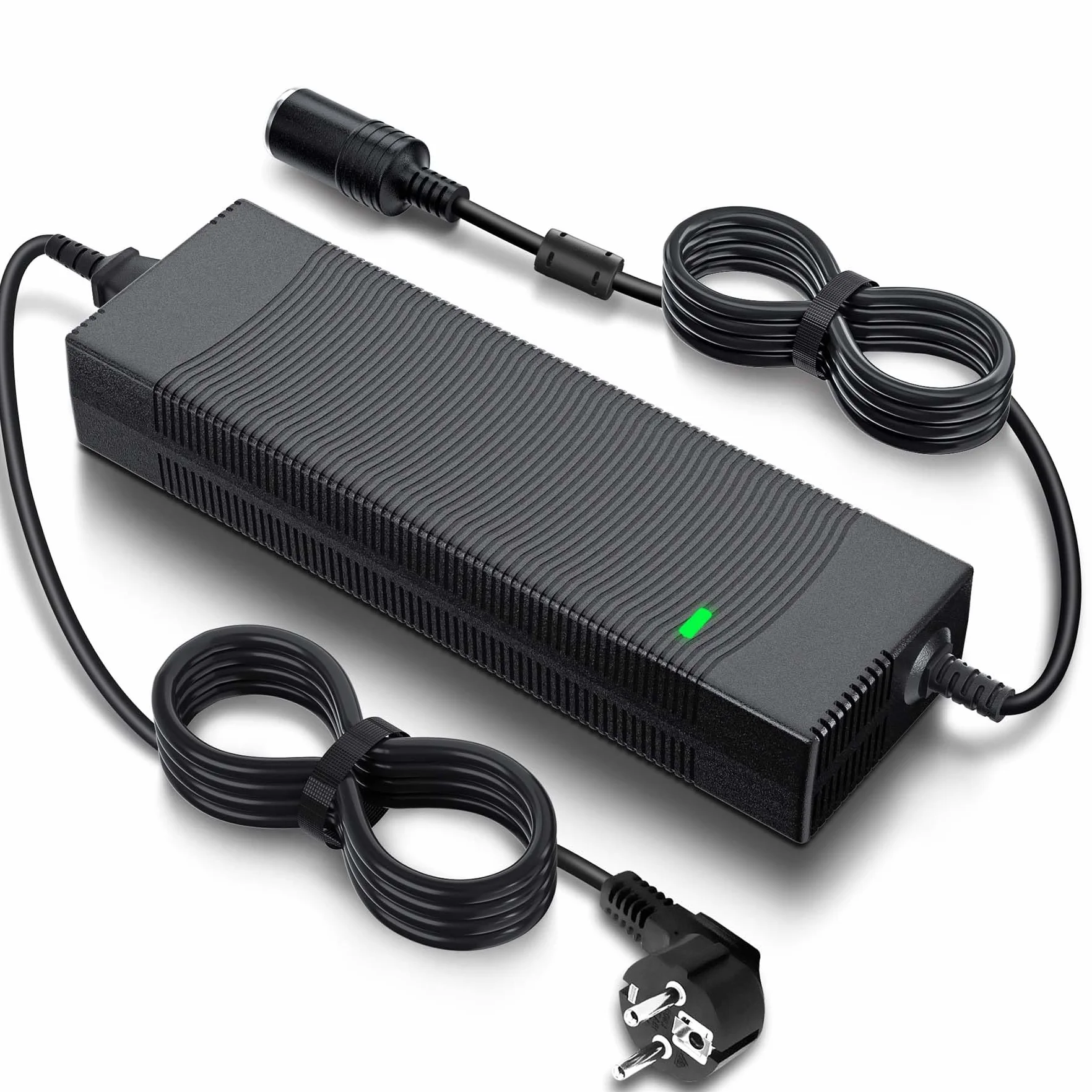Adapter sieciowy do samochodu 180 W/15 A, przetwornica napięcia 230 V na 12 V, 220 V, adapter z gniazdem zapalniczki do lodówki, odkurzacza samochodowego, lodówki samochodowej, kompresora –