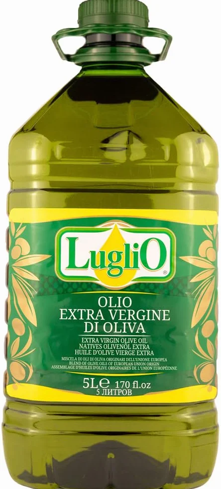 Olio Luglio - Oliwa z Oliwek z Pierwszego Tłoczenia (5 litry) | Olej do otowania i sos Sałatkowy | Butelka PET w Hurtowych Ilościach