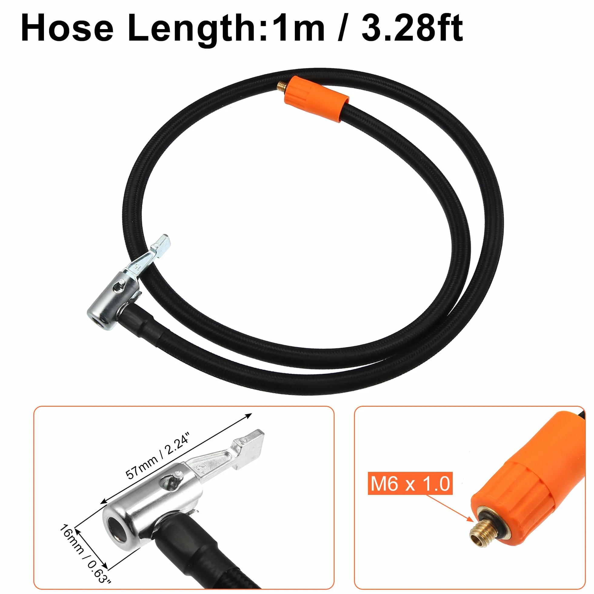ABSOPRO Przedłużacz Wąż do Opony Inflator 1m z Blokowaniem Uchwyt Adapter