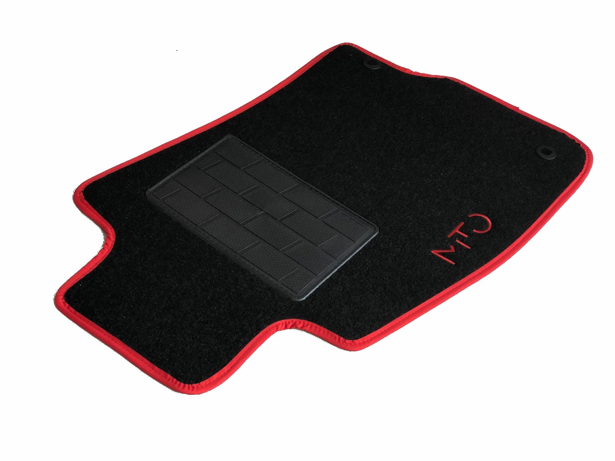 Carmats Dywaniki samochodowe Mito 4 sztuki materiał dywanowy czerwony z klipsami mocującymi