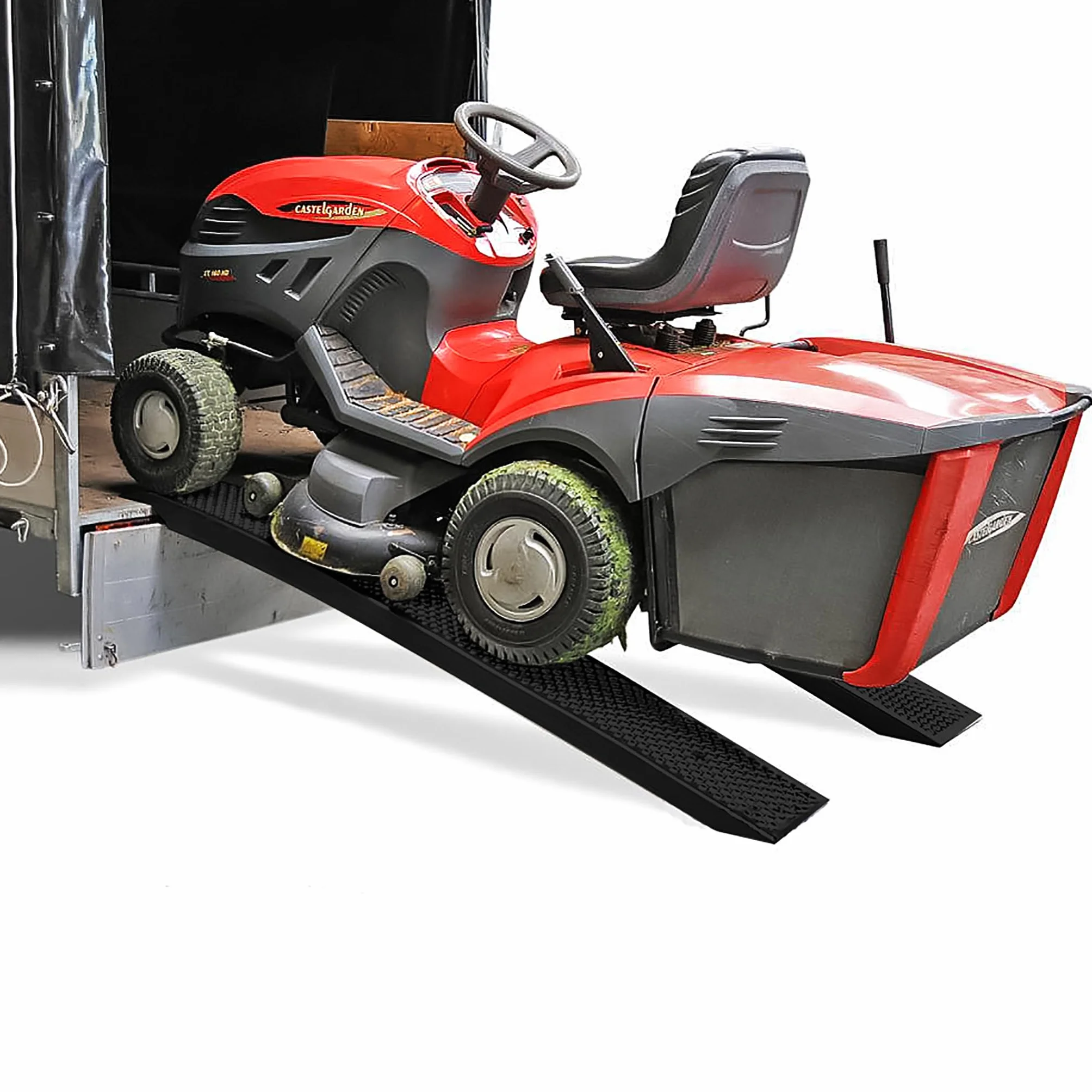 UISEBRT Rampa najazdowa, 2 sztuki, rampa załadunkowa, do 400 kg – 135 cm, stal ocynkowana, szyna załadunkowa, antypoślizgowa rampa do przyczepy, do samochodu, motocykla, kosiarki, kolor czarny
