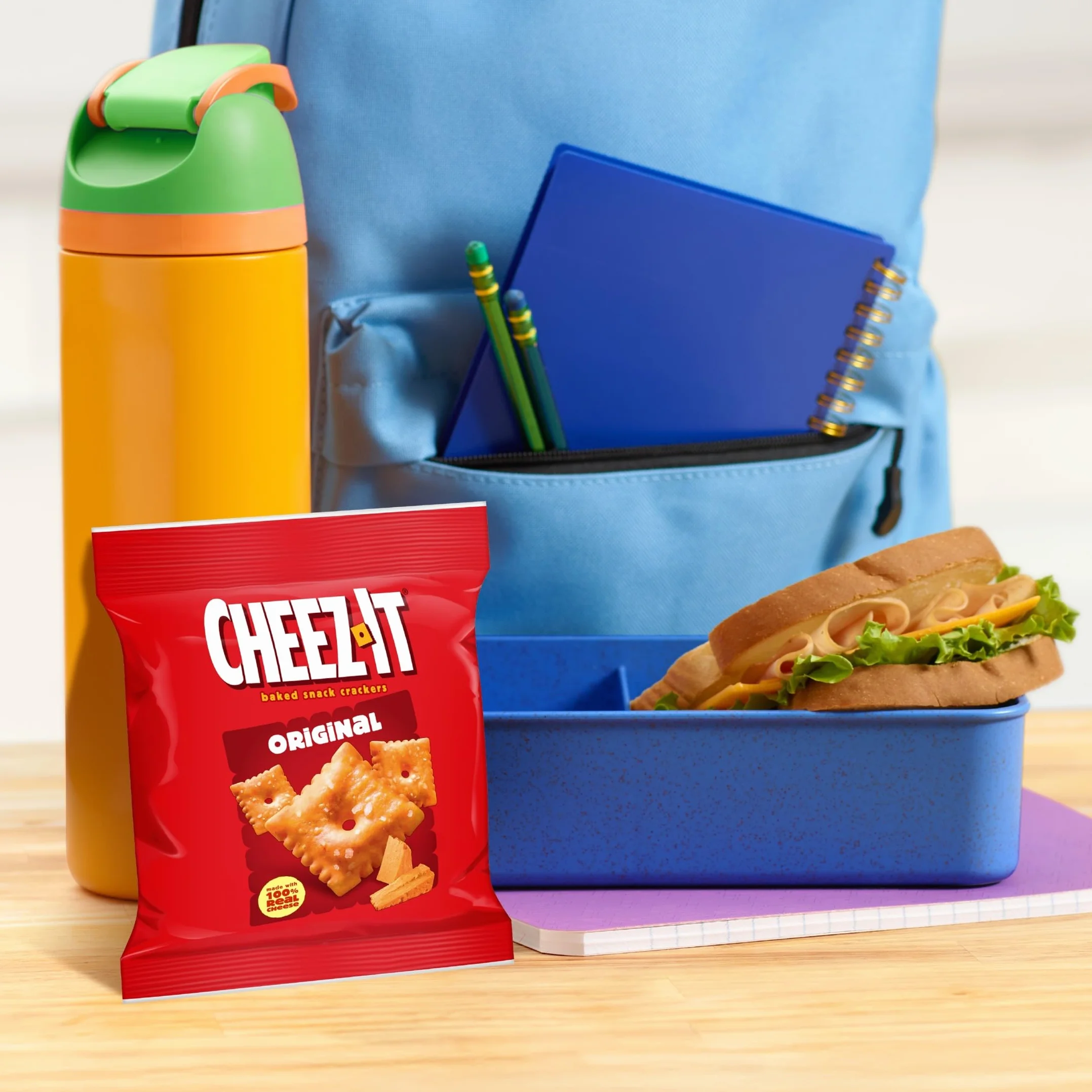 Cheez-It Baked Snack Cheese Crackers, Original, Single Serve, 1 oz Bags (30 Count)