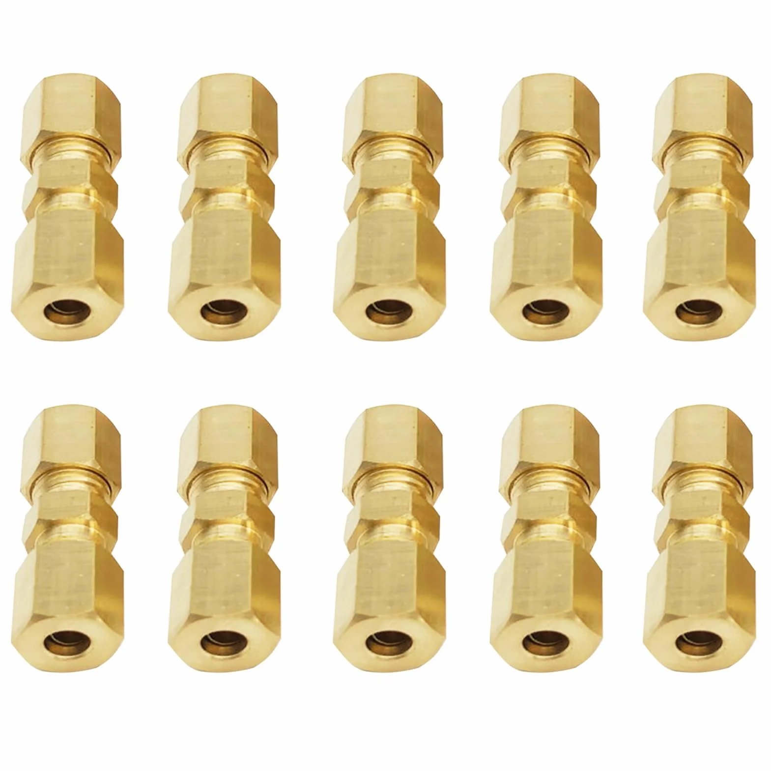 10 sztuk łączników przewodów hamulcowych, 4,75 mm 3/16", złącze przewodu hamulcowego, złącze przewodów hamulcowych bez kielichowania, łącznik do przewodu hamulcowego, mosiądz