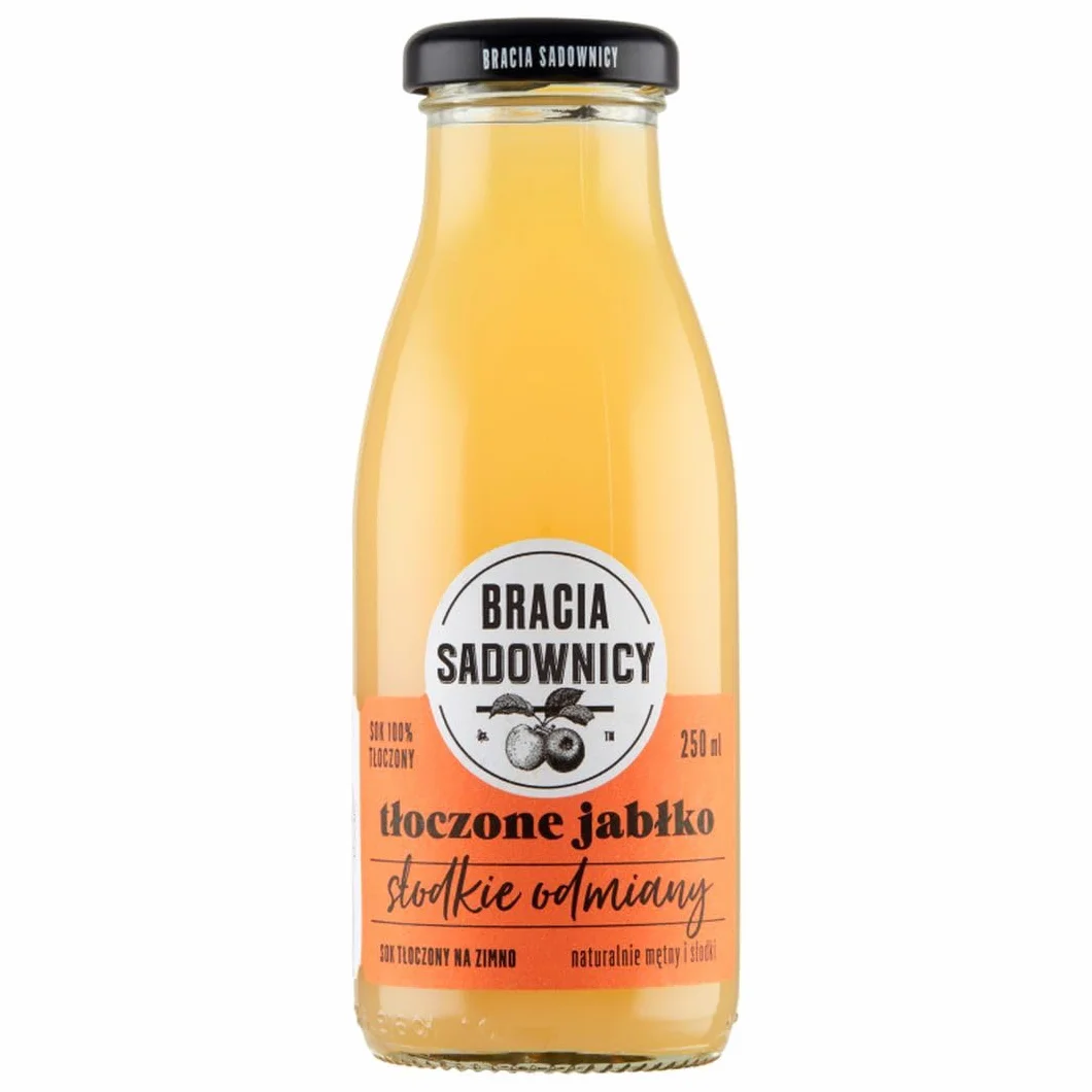 Sok tłoczone jabłko słodkie odmiany 250 ml Bracia Sadownicy