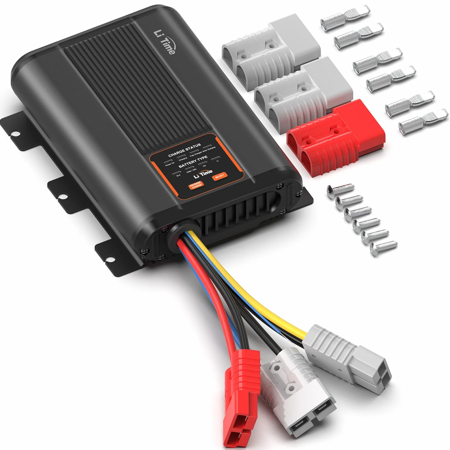 LiTime Ładowarka do akumulatorów 12 V 40 A DC-DC z MPPT, podwójne wejście, inteligentna ładowarka do akumulatorów litowych 14,6 V LiFePO4, szybkie ładowanie do WoMo, przyczep kempingowych, instalacji