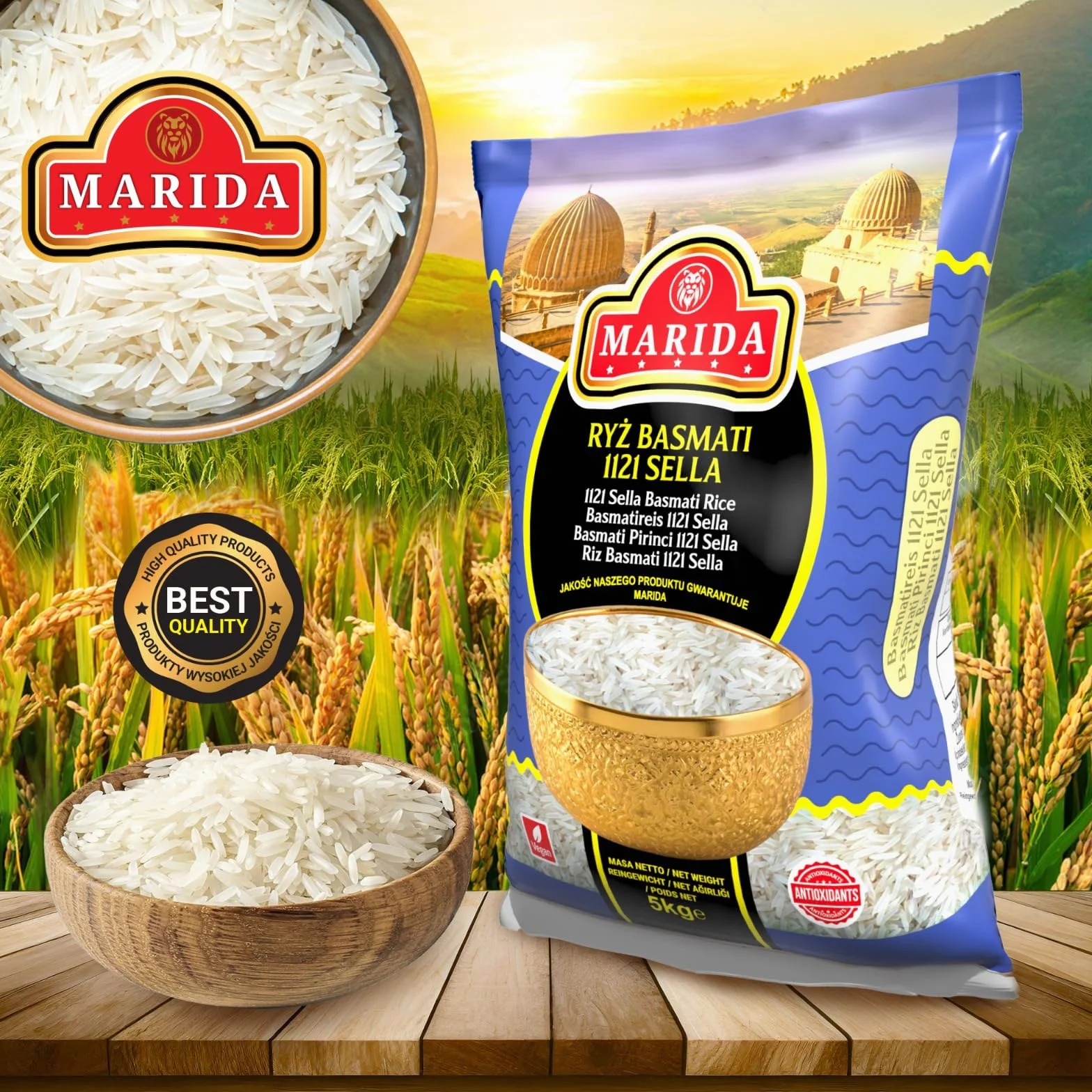 Marida Ryż Basmati 1121 Sella Długoziarnisty Aromatyczny 5 kg