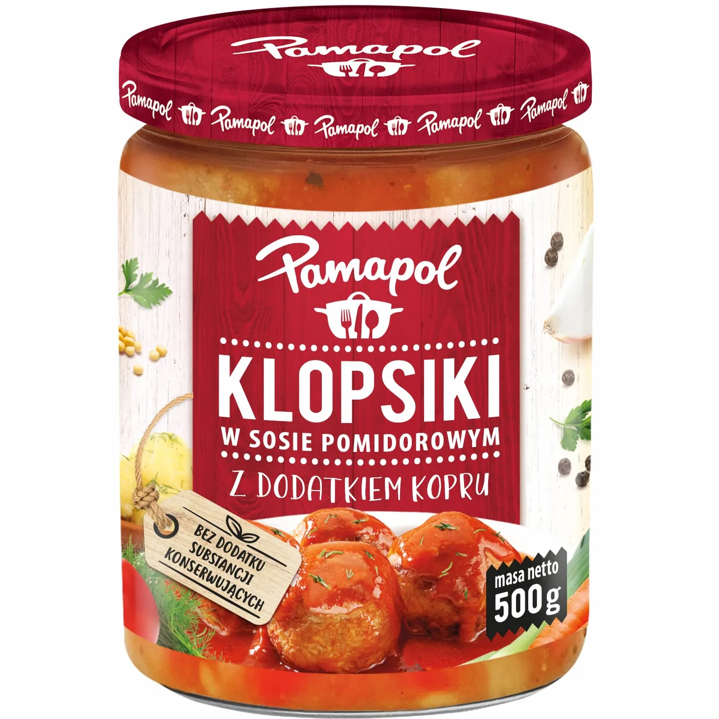 Klopsiki w sosie pomidorowym z koprem 500 g Pamapol