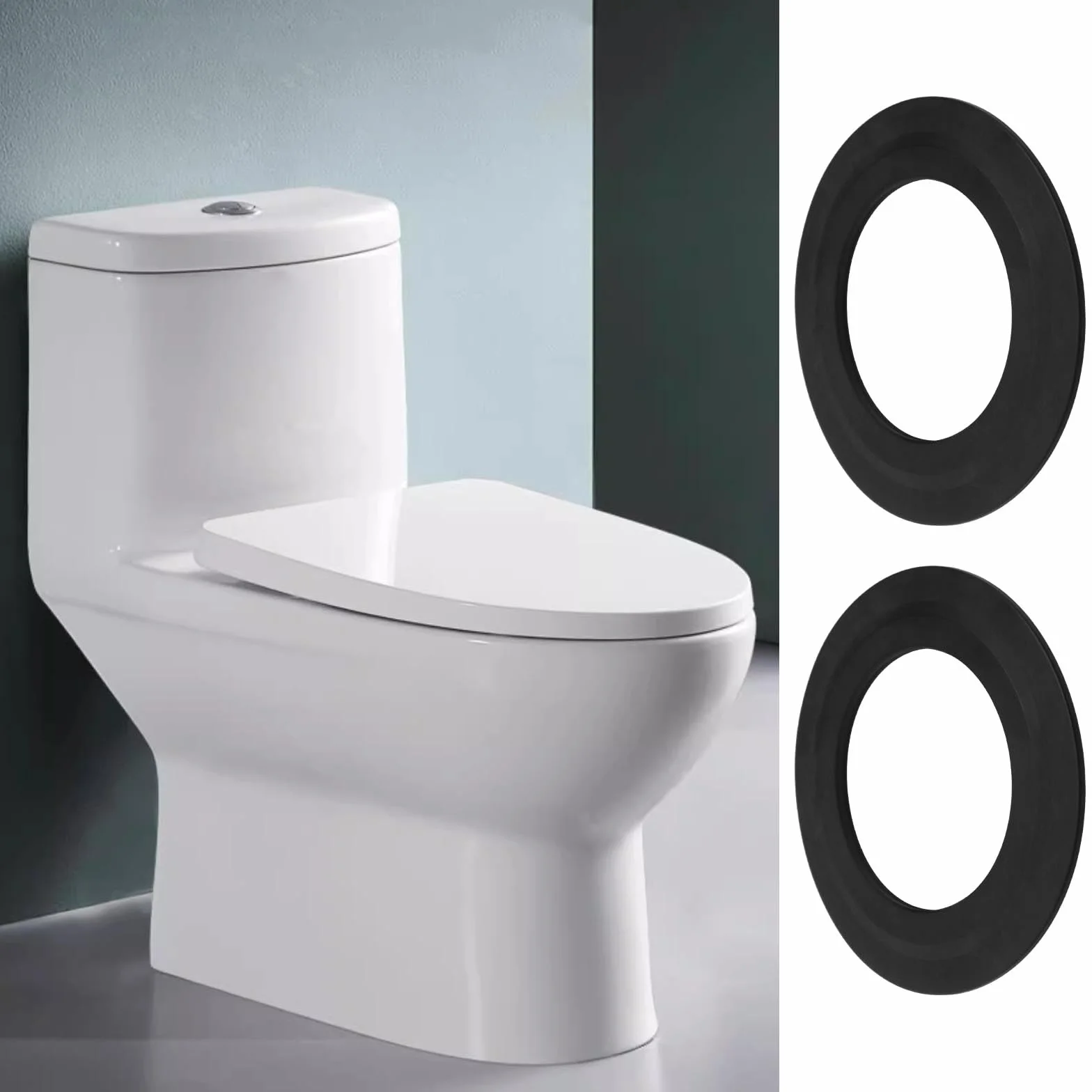 Uszczelka zaworu spłukującego do toalety 43 mm x 71 mm czarna kompatybilna z Siamp Optima 49 50