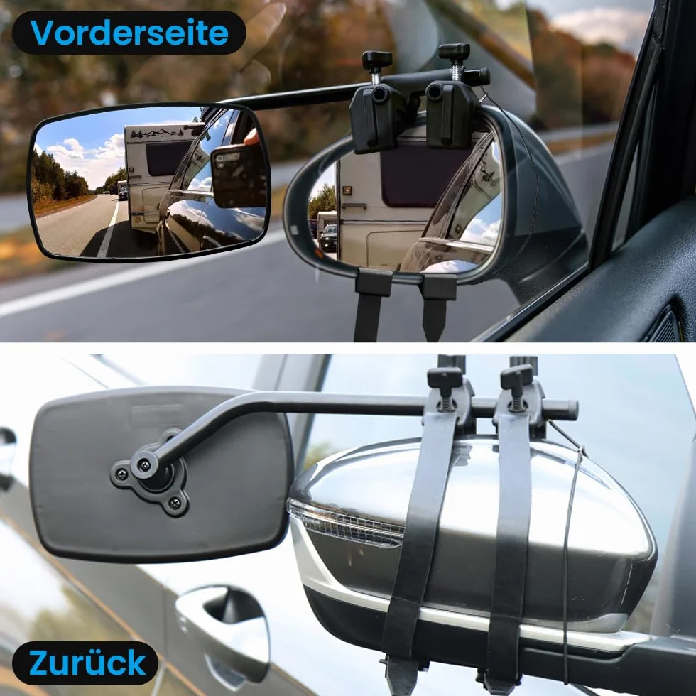 2 sztuki regulowanych dodatkowych lusterek zewnętrznych, uniwersalne, do przyczep kempingowych, samochodów osobowych, lewe i prawe (brand, product_type)