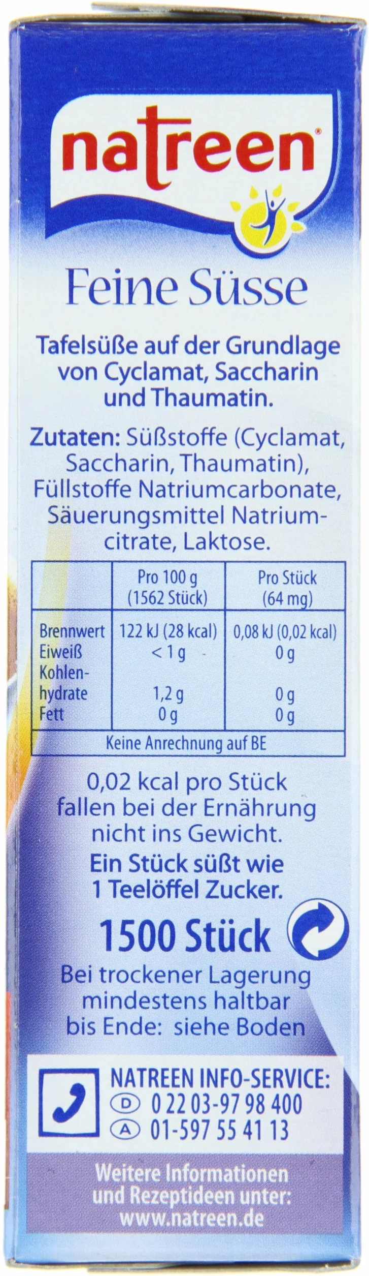 Natreen Słodzik Classic delikatny słodki wkład uzupełniający 1500, 2 x 96 g