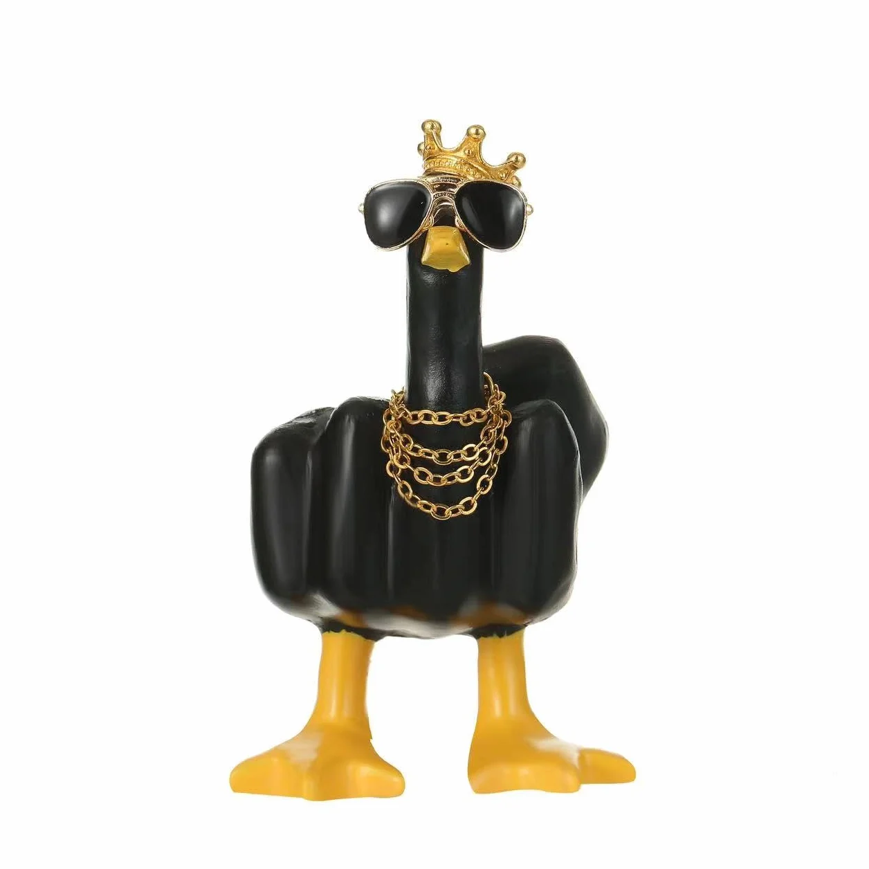 Kaczka środkowy palec, dekoracja samochodu, środkowy palec Duck You, statua kaczki z żywicy, do domu, biura, dekoracja, statuetki, śmieszny prezent dla niego, dla niej, mężczyzn, kobiet