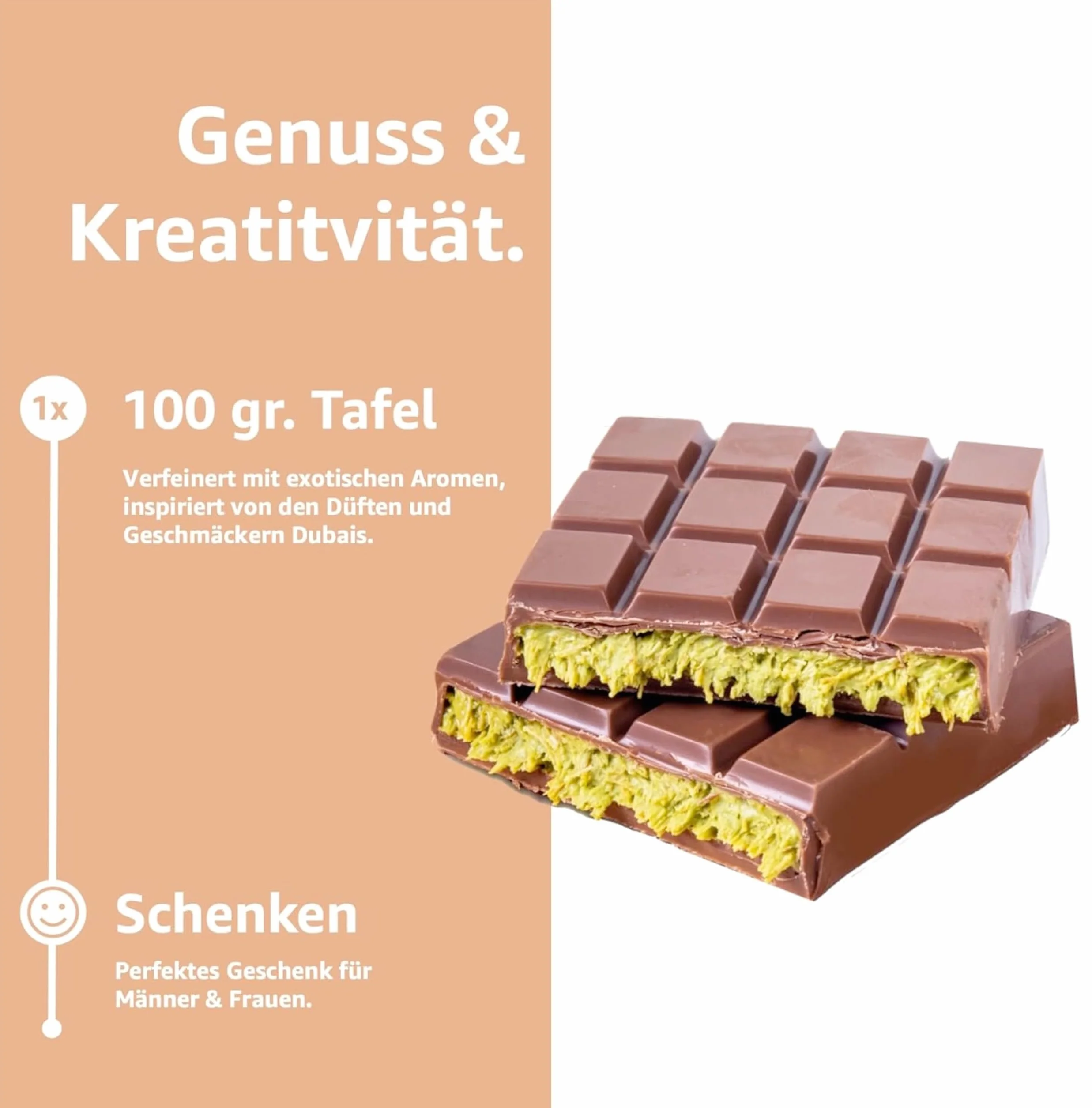 Czekolada Dubajska z pistacjami i Kadayif 100 gr