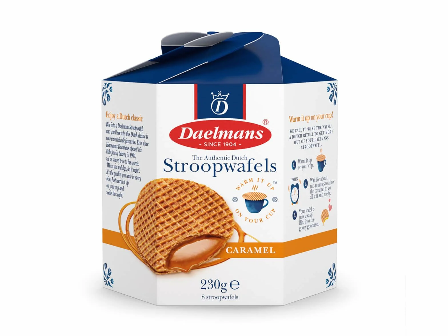 Daelmans Stroopwafels Pudełko Hexagon 72 Wafle 2100 g Holenderskie Wafle Karmelowe