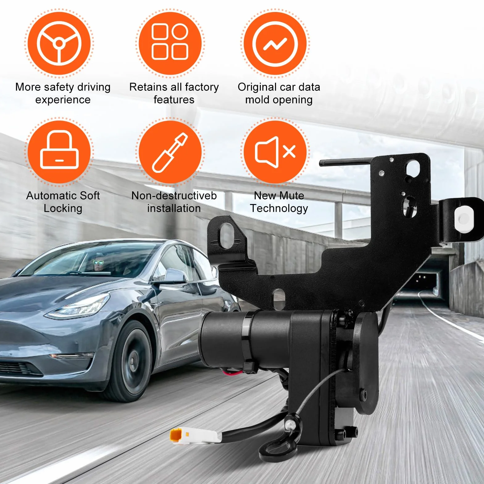 Power Frunk Soft Closing do Tesla Model Y 2021-2024, Elektryczna Osłona Automatycznego Zamykania