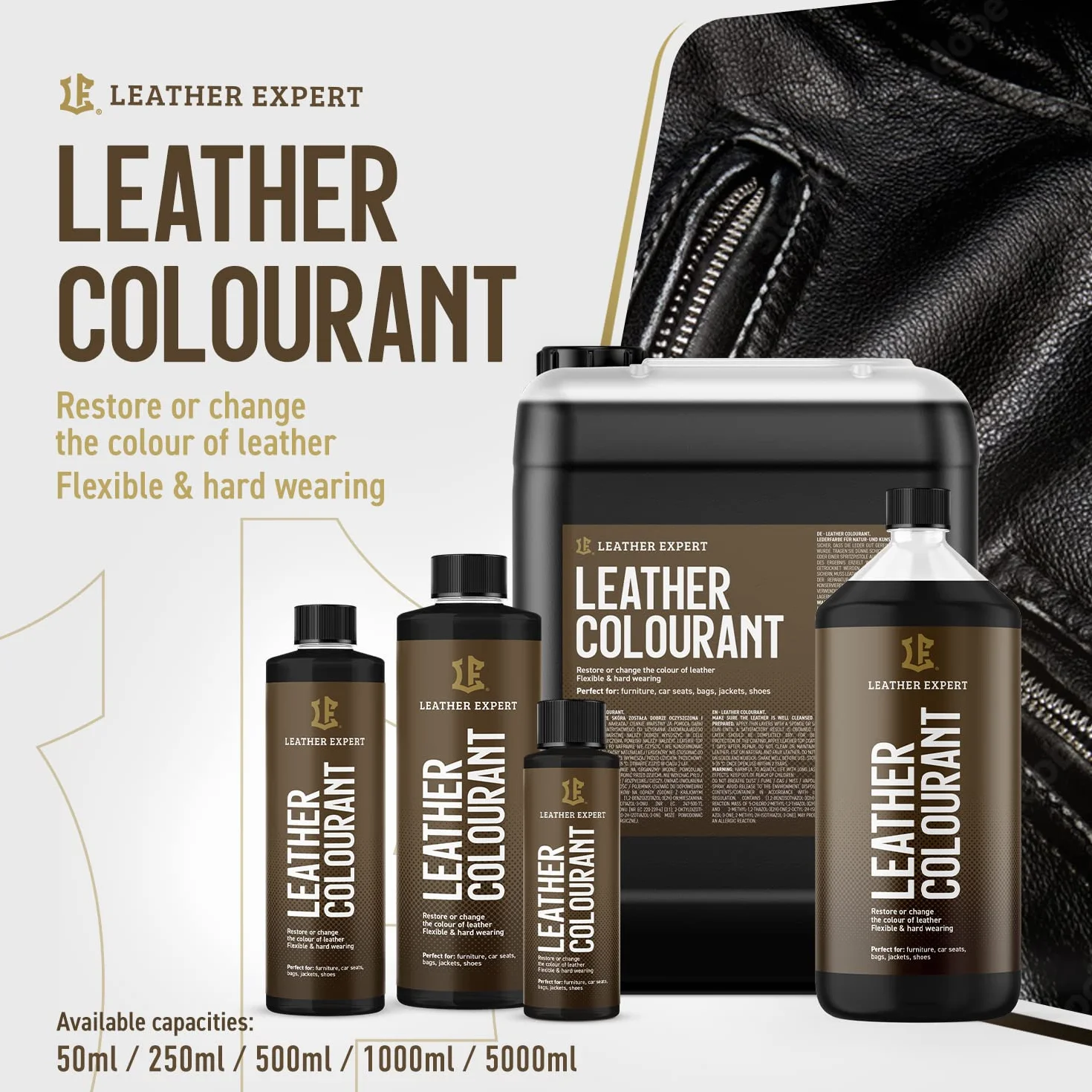 Bardzo kryjąca farba do skóry wodnej Curry – 50 ml Leather Paint do naturalnej i ekologicznej skóry – farba do skóry naturalnej, bez alkoholu, do wszystkich akcesoriów skórzanych – nie odrywa się ani