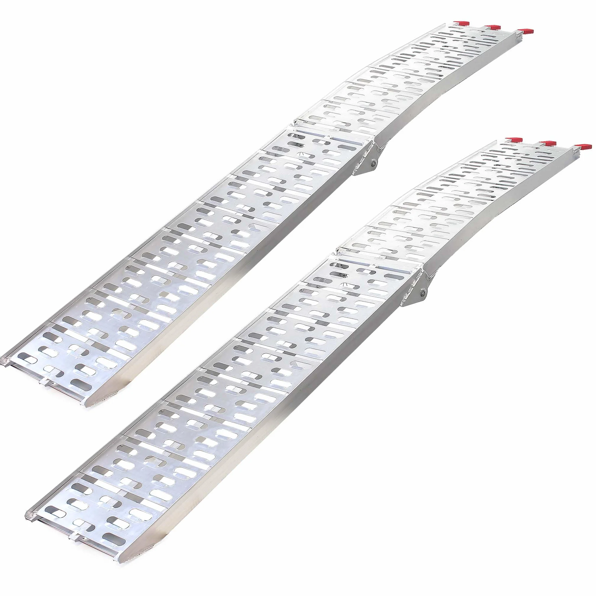 Wiltec Zestaw składanych najazdów aluminiowych 2 szt. o długości 226 cm i łącznym udźwigu 680 kg, lekka i łatwa rampa do quadów i motocykli