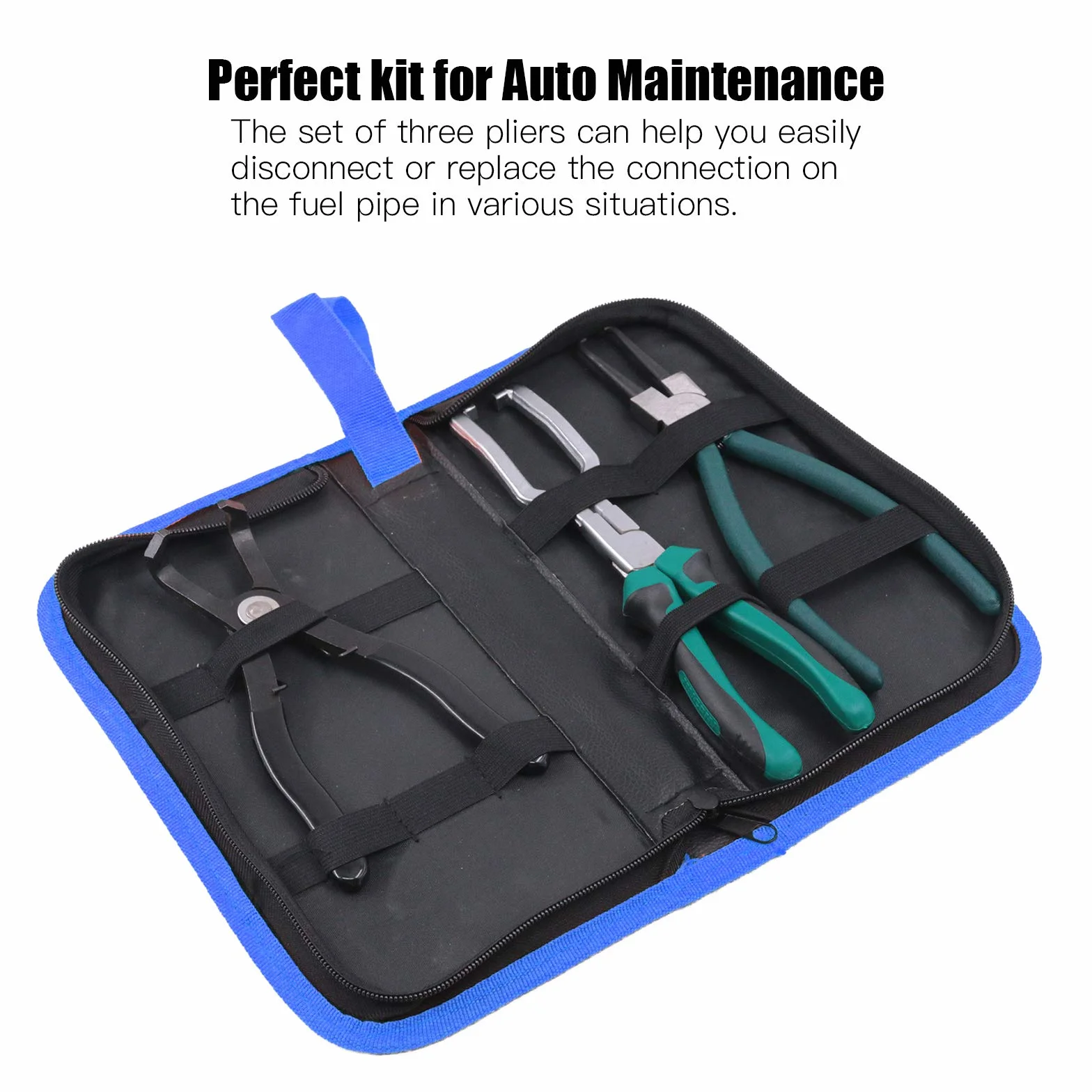 Glarks Fuel Line Pliers Set 9 Inch Fuel Filter Caliper Pipe Clamp Clip Disconnect Pliers for Auto Maintenance