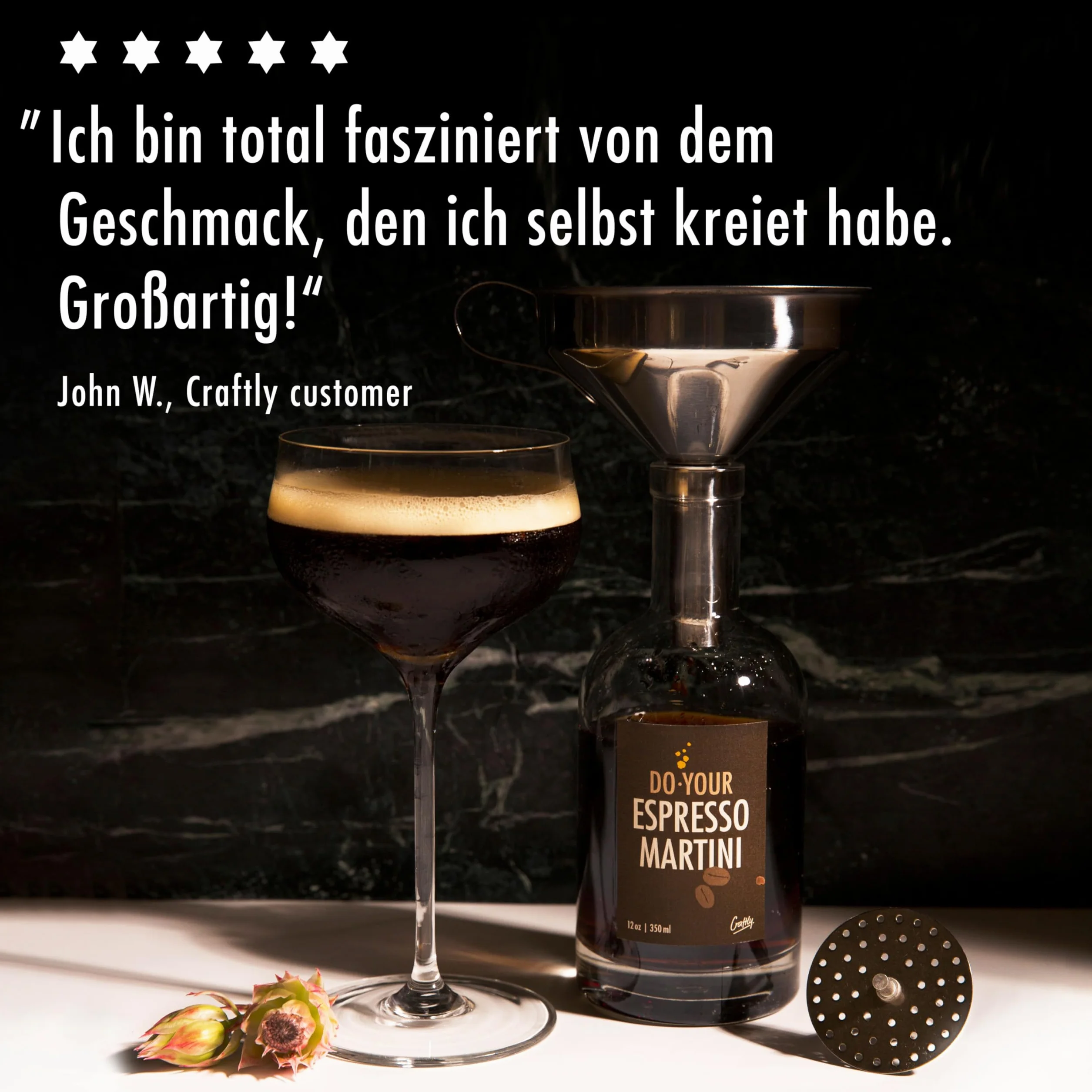 Zestaw do infuzji Espresso Martini | Zestaw do przygotowywania domowych koktajli | zestaw upominkowy dla miłośników espresso Martini | prezent dla mężczyzn i kobiet