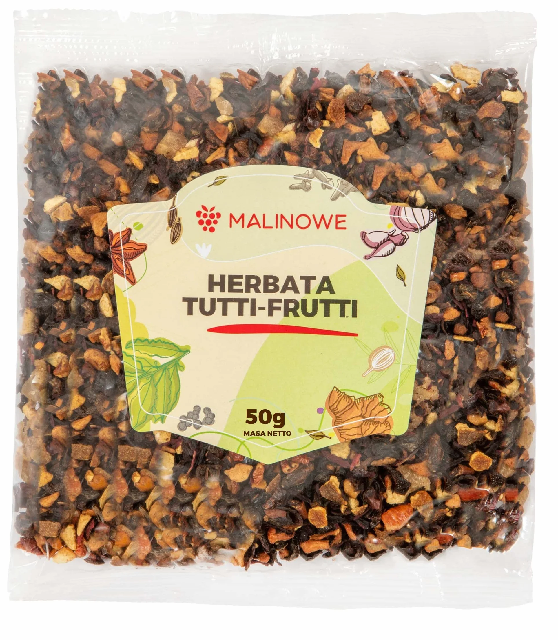 Herbata Owocowa Malinowe TUTTI FRUTTI 50g Jabłko Rodzynki
