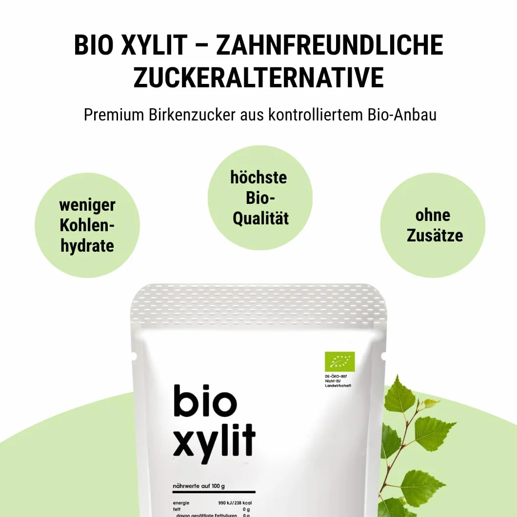 BIO PREMIUM KSYLITOL - z niską zawartością węglowodanów, alternatywa dla cukru, niskokaloryczny, superżywność, lekki, bez dodatków, przyjazny dla zębów, 500g