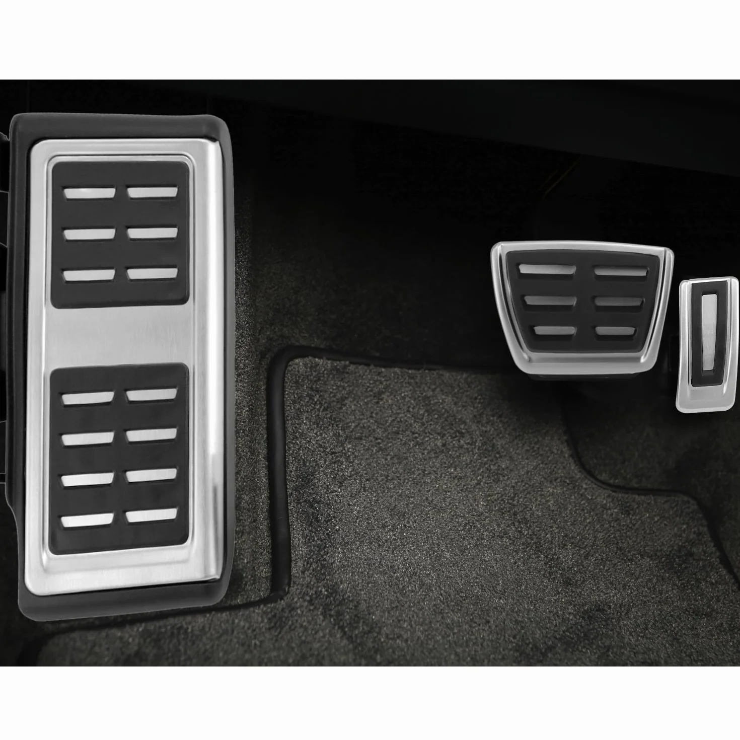QWORK® Osłona na pedały ze stali nierdzewnej podnóżek pedały hamulca osłona na pedały, kompatybilny z VW Golf 7