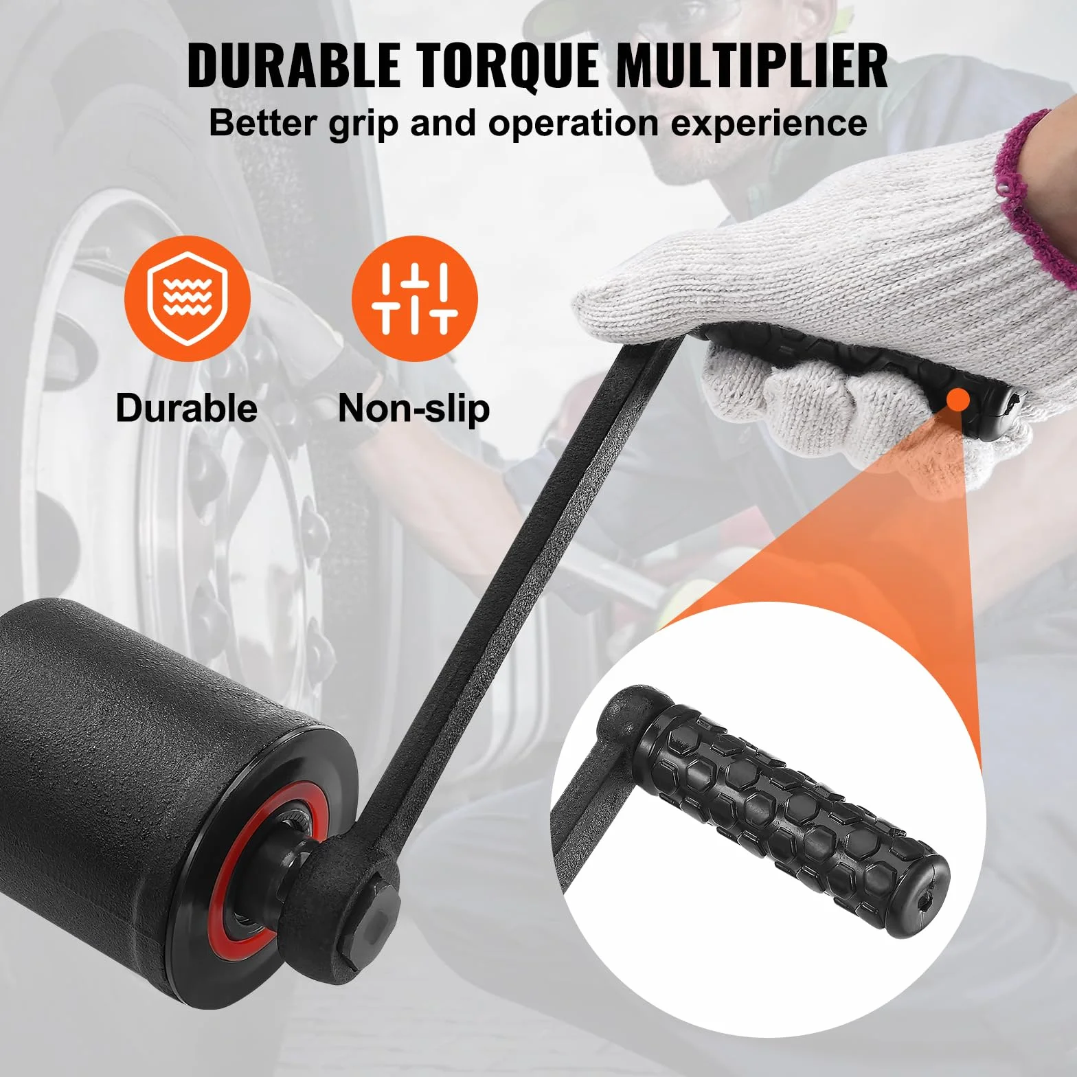 VEVOR Powielacz momentu obrotowego 6800 Nm, wzmacniacz momentu obrotowego 1:64, wzmacniacz momentu obrotowego 25,4 x 25,4 mm, wzmacniacz momentu obrotowego, zestaw kluczy do kół 21# czworokątny 33 mm,