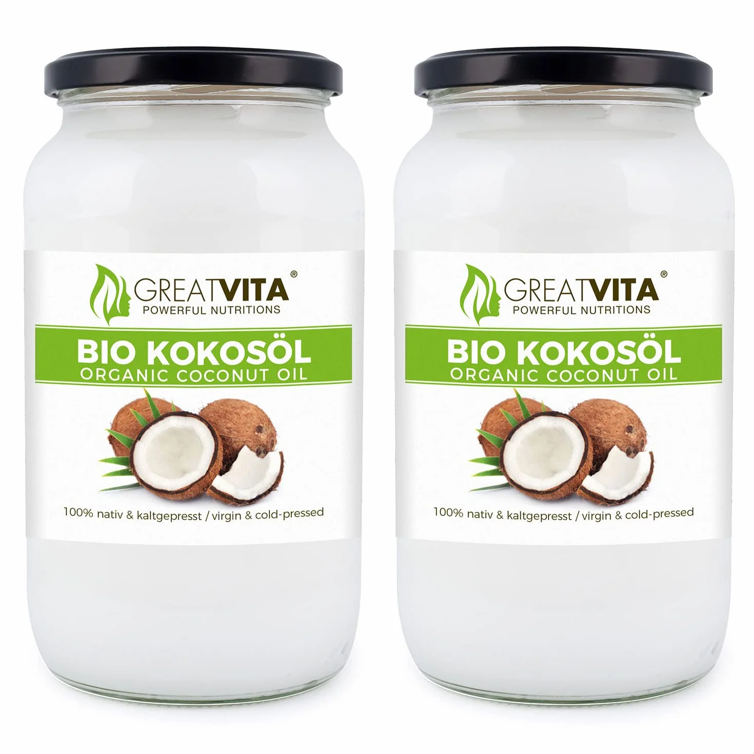 MeaVita Bio olej kokosowy, natywny, 2 sztuki (2 x 1000 ml)