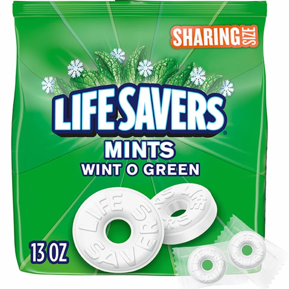 LIFE SAVERS Wint-O-Green Breath Mints Hard Candy, 13 oz Bag