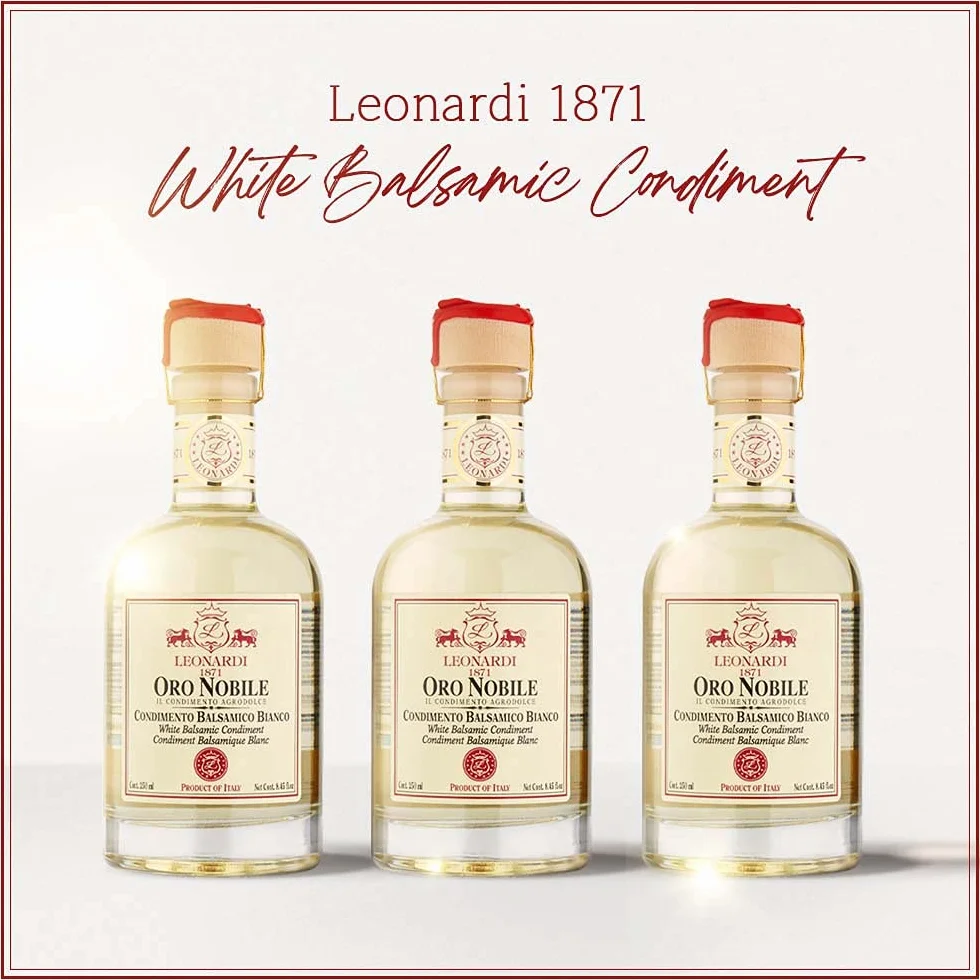 Leonardi Condimento Bianco Balsamico 250 ml Ocet Dojrzewający w Beczce z Drewna Dębowego 4 Lata