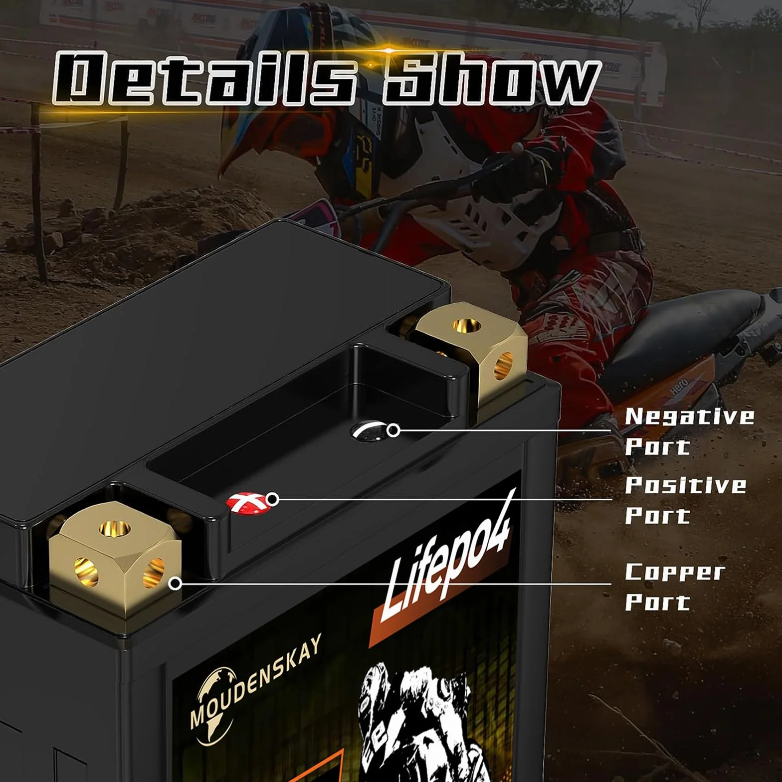 Akumulator litowy do motocykla 12V Akumulator litowy Powersports z BMS (YTX14-BS 500~600CCA 12.8V 6Ah) Akumulatory startowe LiFePO4 do motocykli, ATV, UTV, jednostek wodnych itp