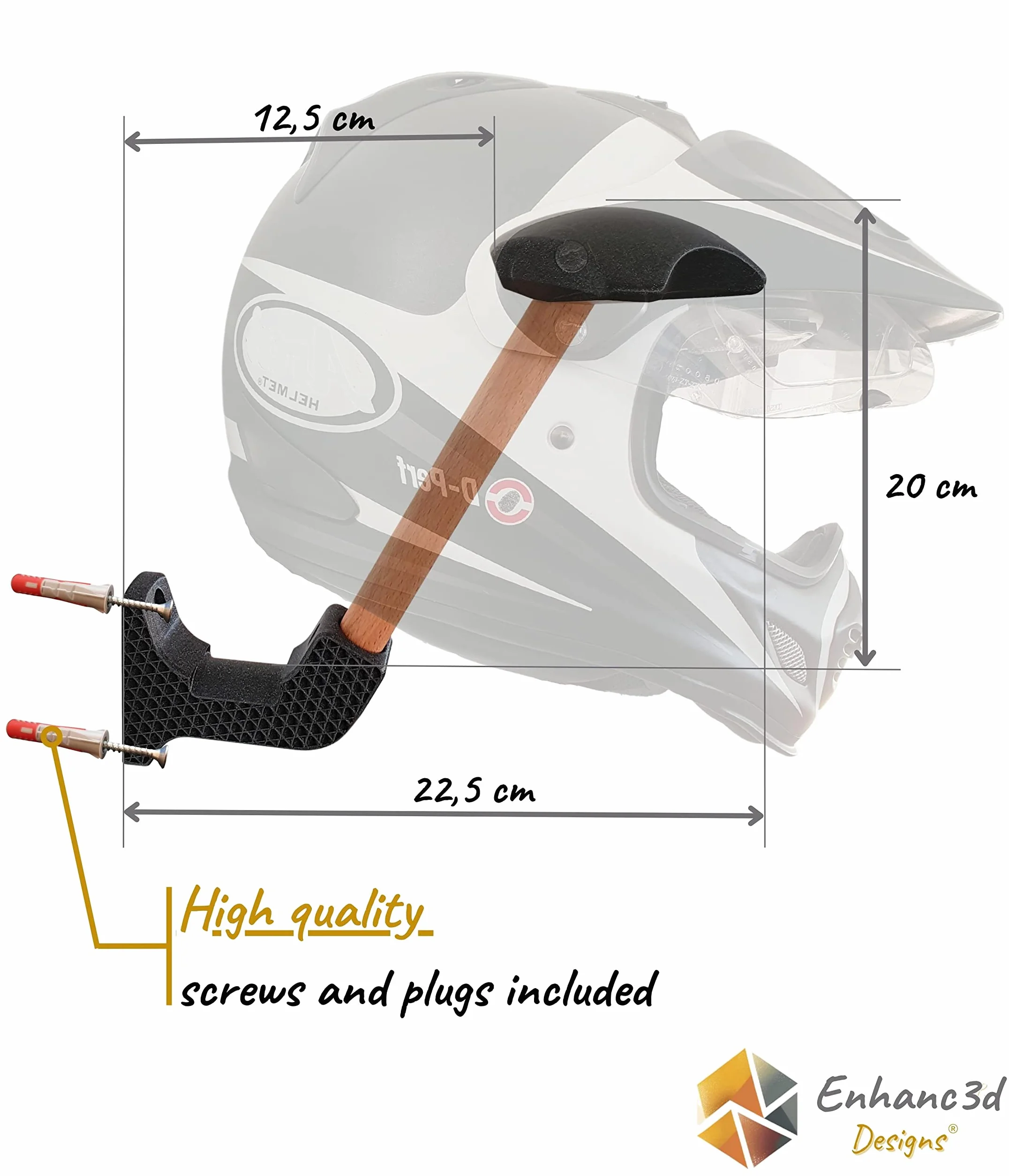Uchwyt ścienny na kask motocyklowy, wieszak na kask motocyklowy, wieszak na kask i haczyk na kurtkę, akcesoria motocyklowe