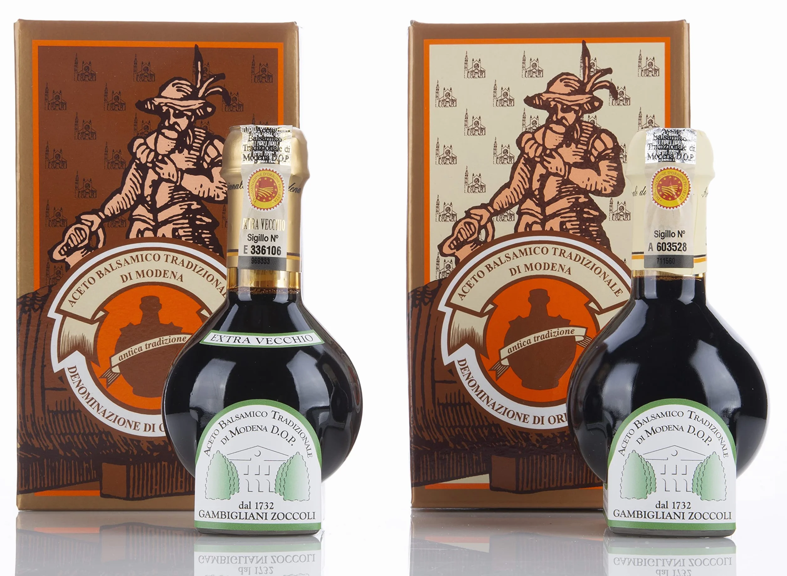 Acetaia Gambigliani Zoccoli - Duet tradycyjnego octu balsamicznego z Modeny D.O.P. 2 butelki po 100 ml ABTM minimum 12 i powyżej 25 lat starzenia