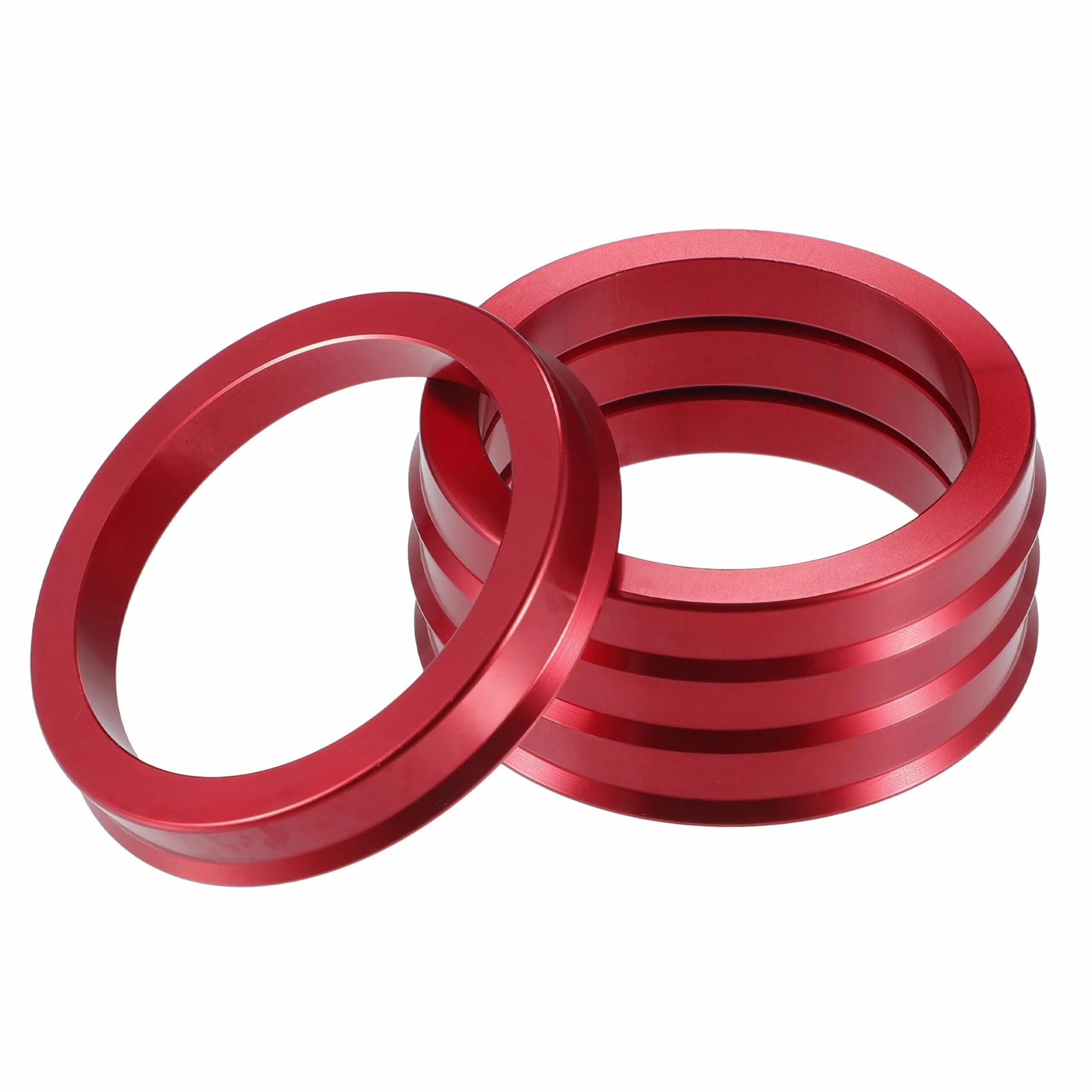 A ABSOPRO Pierścienie środkowe do felg samochodowych OD 70,1 mm do ID 57,1 mm pierścienie środkowe do felg ze stopu aluminium czerwone (zestaw 4)