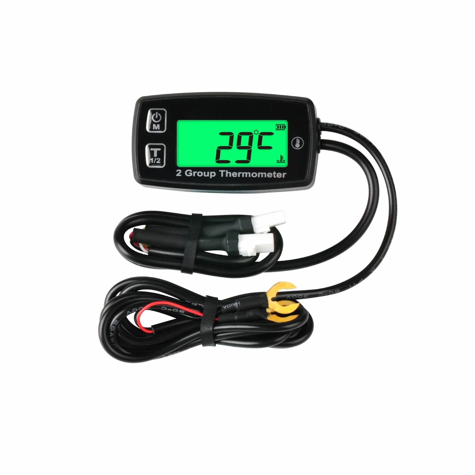 Cyfrowy termometr silnika z podwójnym wyświetlaczem LCD miernik temperatury termometr motocyklowy alarm temperatury wywrotka skuter silnik zaburtowy morski skuter śnieżny