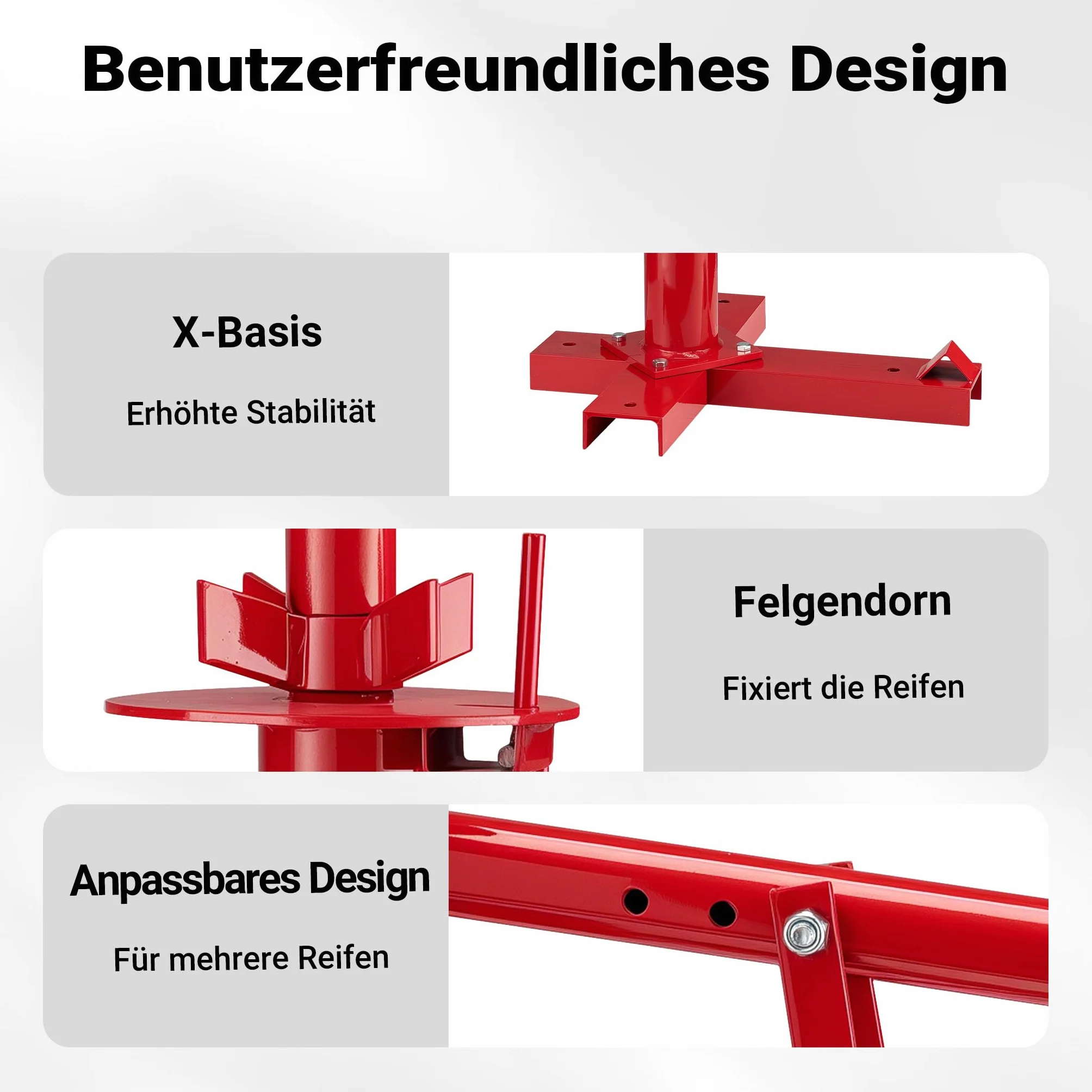 Wiltec Montażownica do opon 4"-21″ od osi Ø 51 mm, uniwersalne urządzenie ze stali do ręcznego montażu i demontażu opon