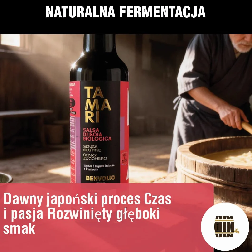 BENVOLIO TAMARI Sos Sojowy Bezglutenowy BIO 250ml Naturalna Fermentacja Tradycja Japońska
