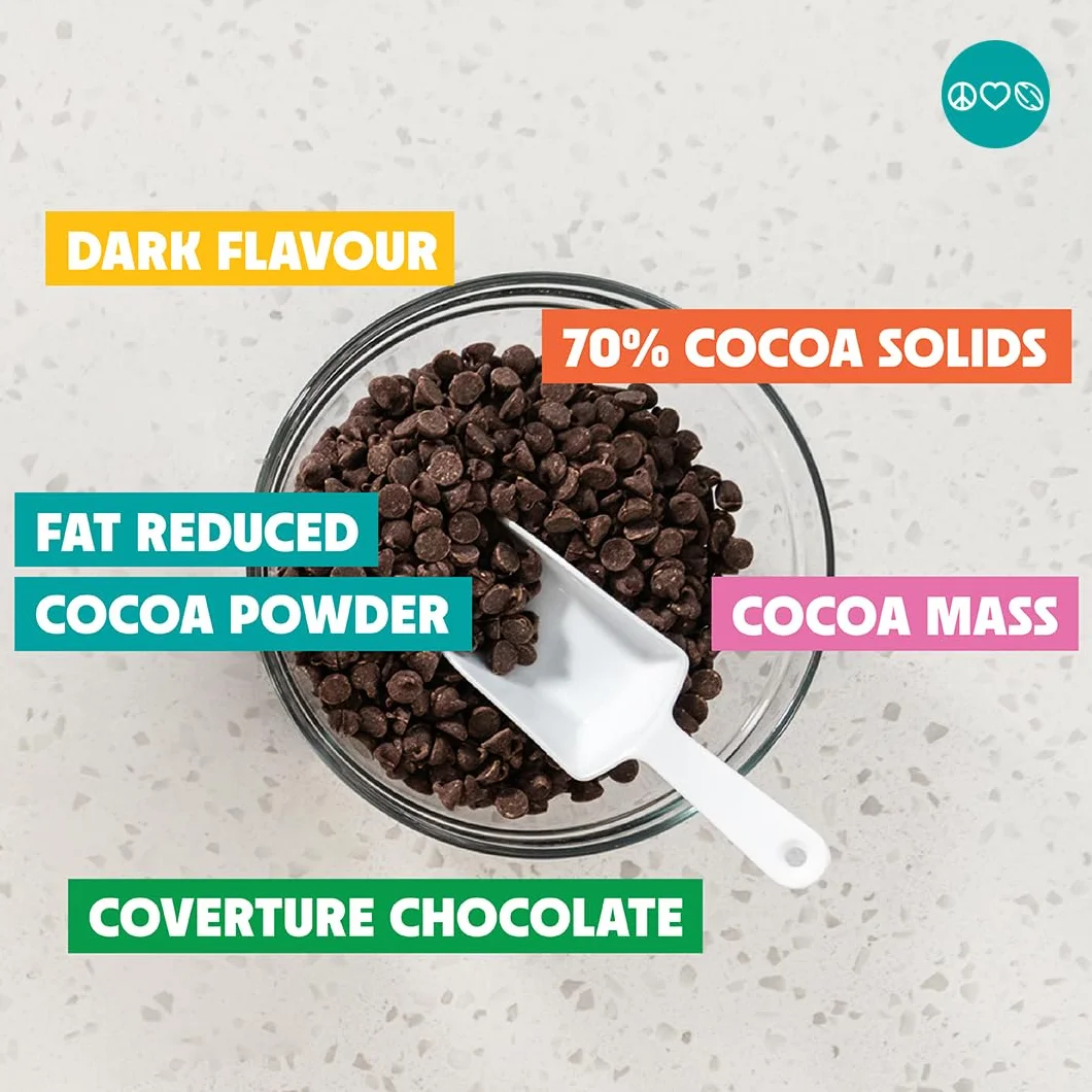 Czekoladowe krople 70,5% - The Cocoa Circle - 300g | Czekolada z jednego źródła, całe ziarna prażone z owocowymi nutami i łagodnym smakiem | Idealna do wypieków i wyrobów cukierniczych