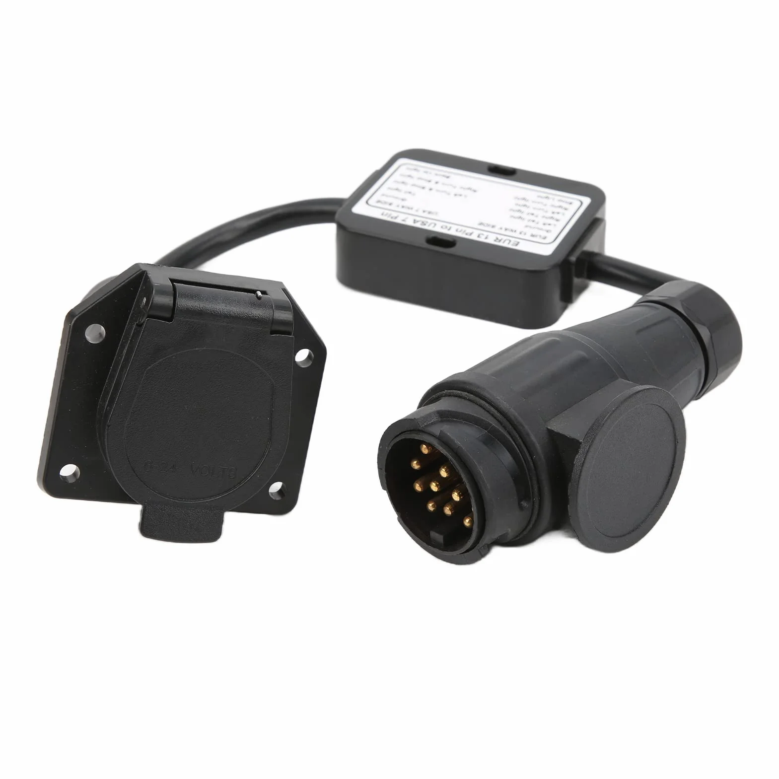 Adapter przyczepy EU 13-pin do US 7-styk, konwerter światła przyczepy