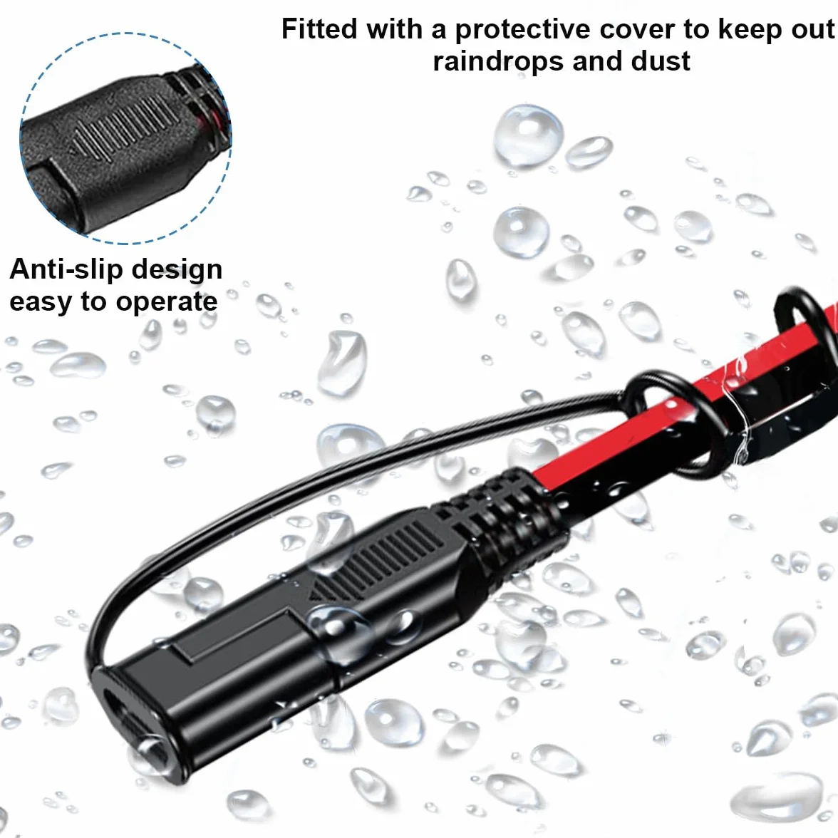 Kabel przedłużający XT60 do SAE 10AWG SAE do żeńskiego kabla panelu słonecznego XT60, z bezpiecznikiem do przenośnej elektrowni solarnej (2 stopy)