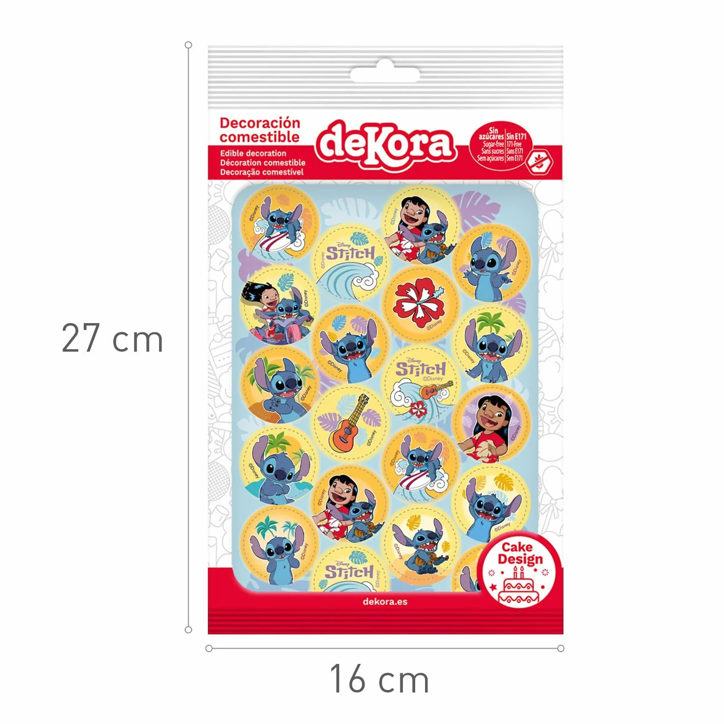Dekoracje Do Ciast Na Dziecięce Urodziny - Mini Dyski Ze Stitchem 3,4 cm - Papier Spożywczy Na Ciasteczka, Babeczki, Torty