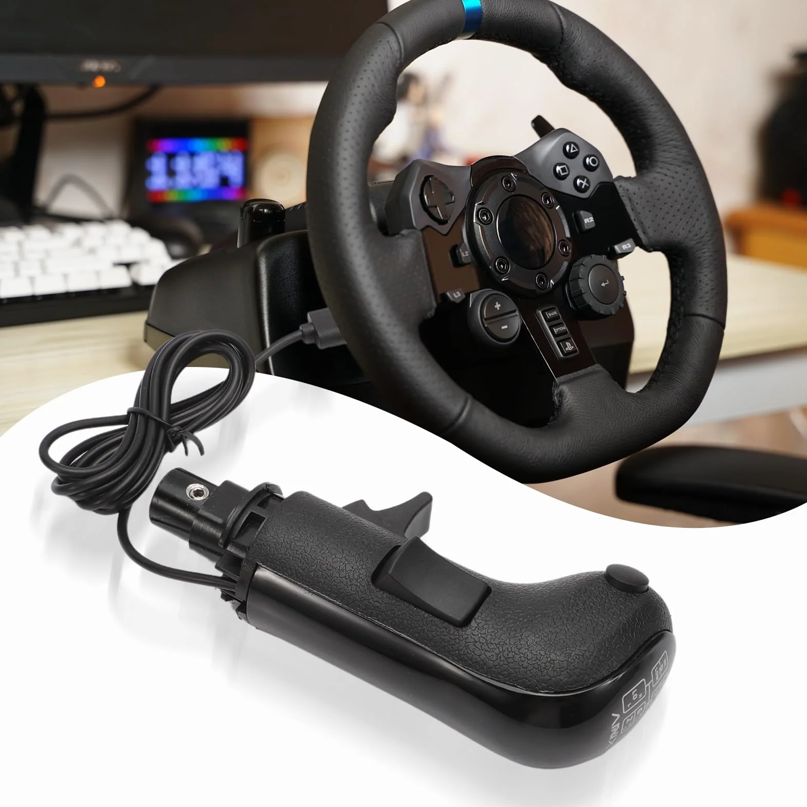 MangWany PC USB Gear Simulator gałka zmiany biegów pasuje do Logitech G923 G29 G27 G25 TH8A Simracing Racing Shifter