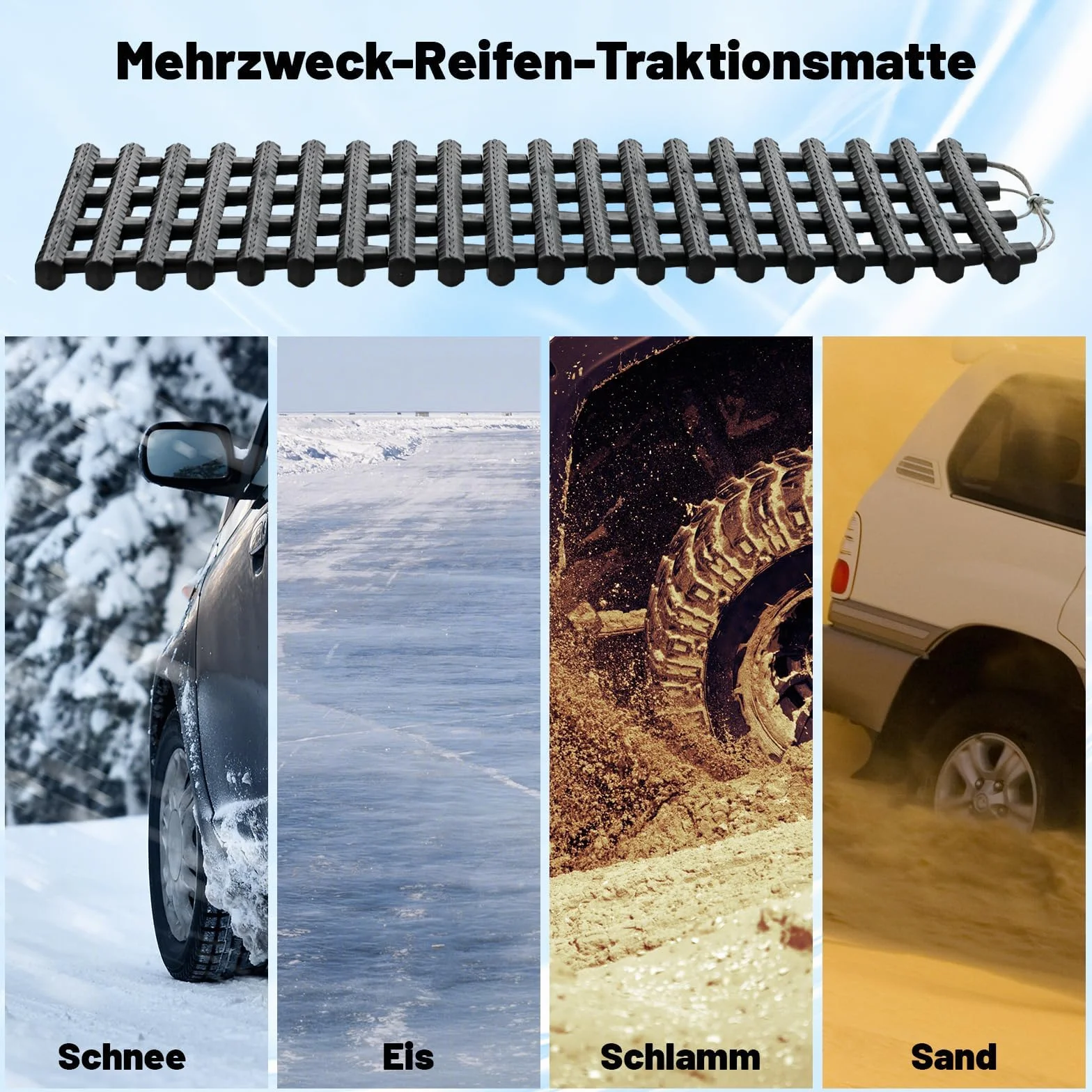 COSTWAY 2 sztuki podkładki pod koła, plakietki do jazdy w piasku, podkładki Traktionsmatte na piasek, śnieg, lód, błoto, tory offroadowe, mata Traktionshilfe z torbą na przyczepę kempingową/samochód