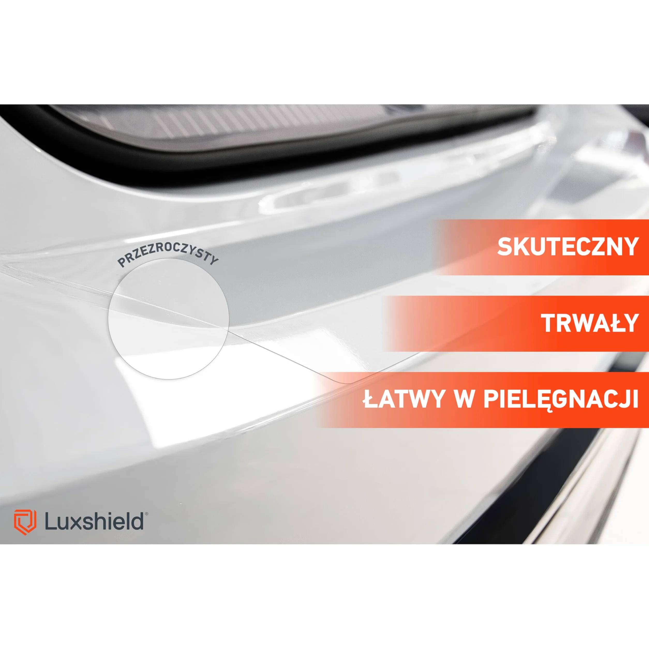 Luxshield folia ochronna na krawędź załadunkową kompatybilny z VW Passat B9 3J I 2024-2026 - ochrona przed zarysowaniami, folia ochronna na lakier - przezroczysty błyszczący