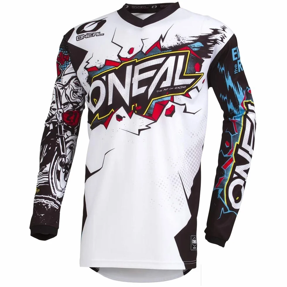 O'NEAL Koszulka motocrossowa, motocykl Enduro, dopasowanie dla maksymalnej swobody ruchów, wszyta ochrona łokci, oddychająca, element Jersey Villain, dla dorosłych, kolor biały, rozmiar XL