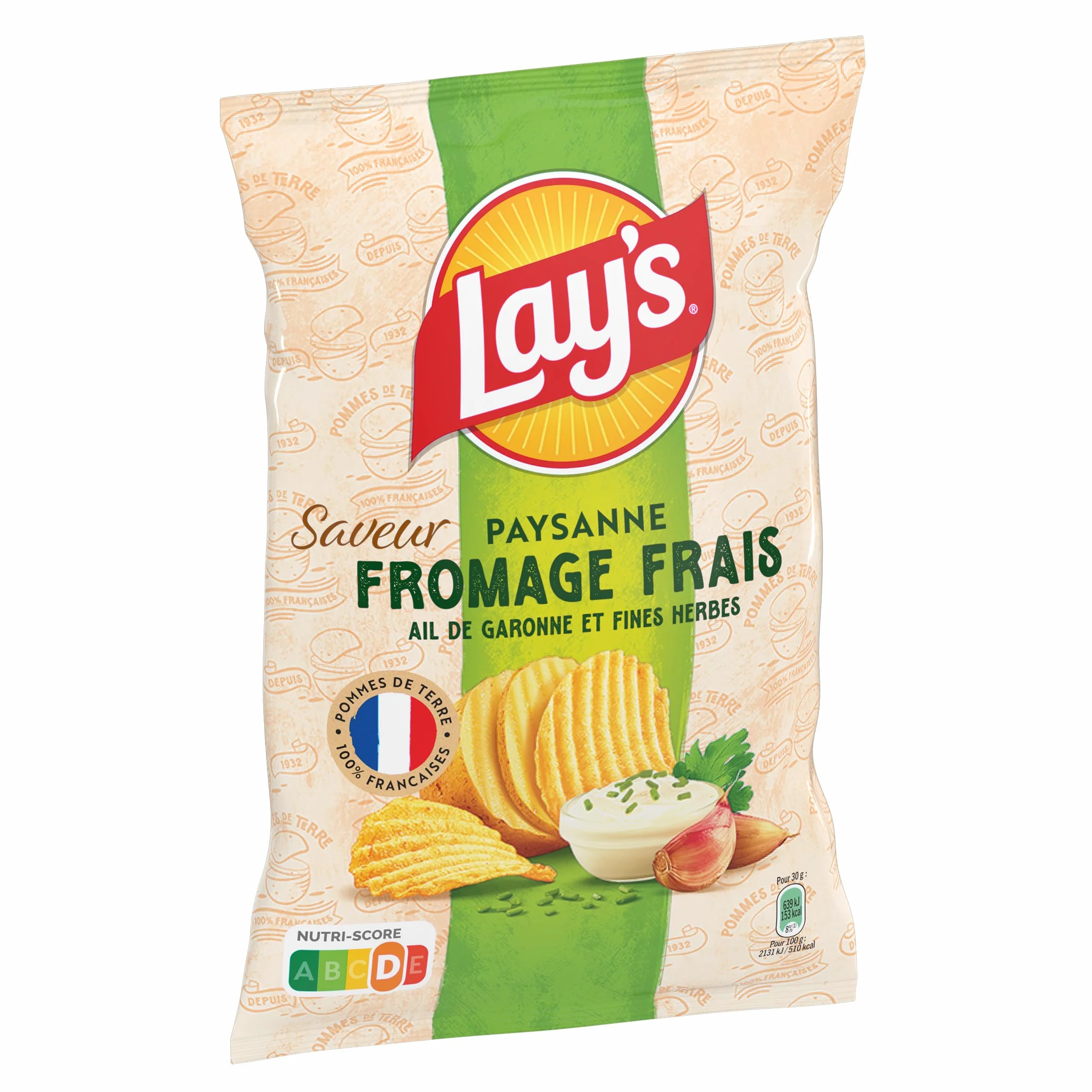 Lay's Chipsy z przepisem z przepisem rolnika o świeżym smaku sera, czosnku i delikatnych ziół