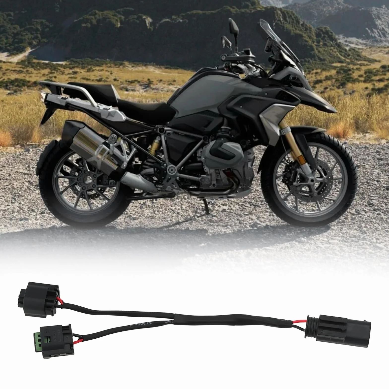 OTOTEC Kabel adaptera AUX 12 V do motocykli Y kompatybilny z BMW R1200GS R1250GS podgrzewane uchwyty nawigacja satelitarna GPS 20 cm