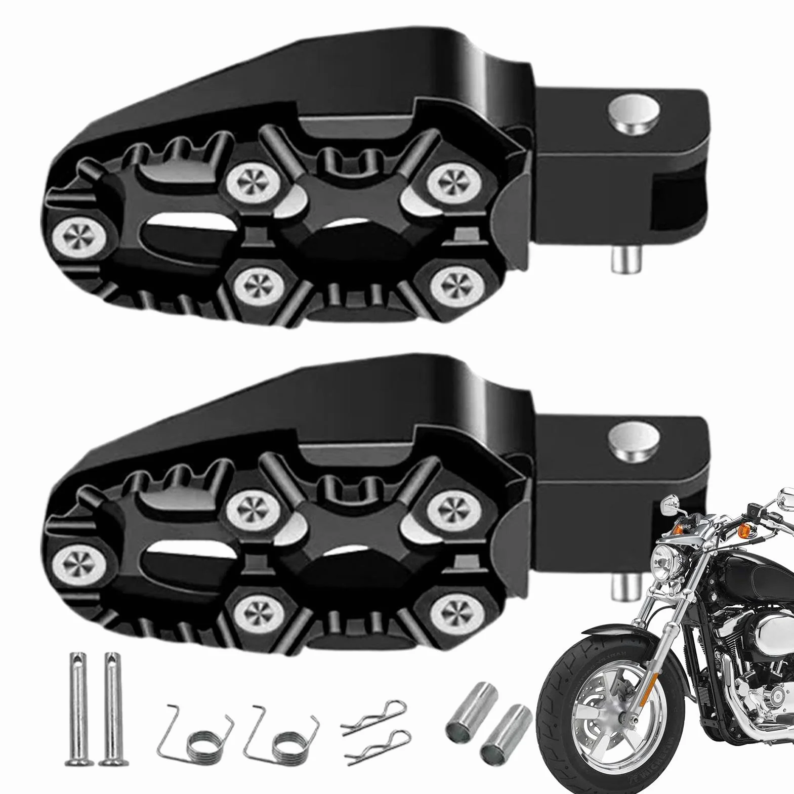 Podnó?ki do motocykli, podnó?ków motocyklowych, antypo?lizgowe tylne peda?y, cz? ?ci do sportów motorowych ze stopu aluminium, nak?adka peda?y do d?ugich podró?y motocyklowych
