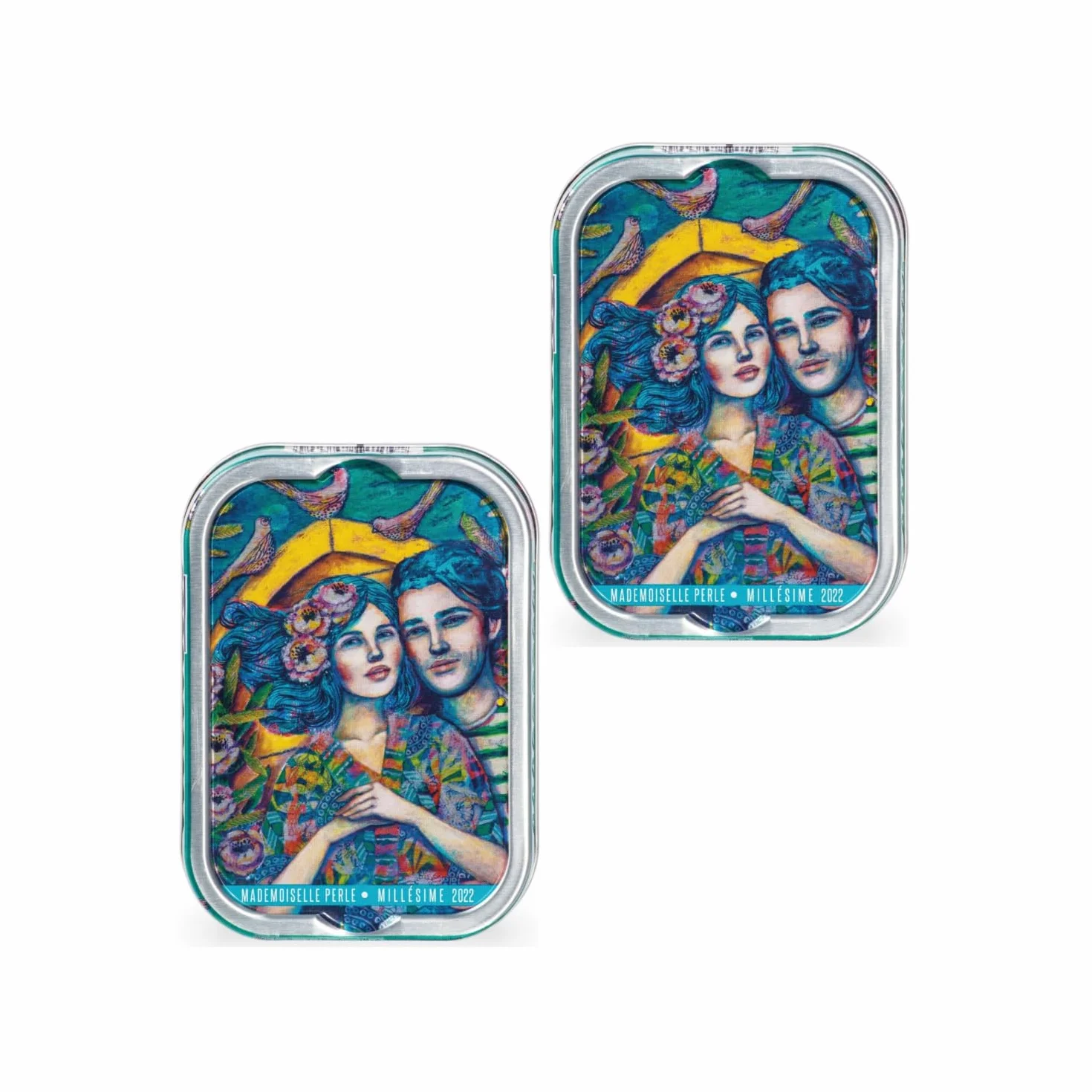 La Perle des Dieux® | Wybrane świeże sardynki przygotowane w oliwie z oliwek | Sardynki dla smakoszy - netto 2 x 115 gr | Perły Mademoiselle w stylu vintage