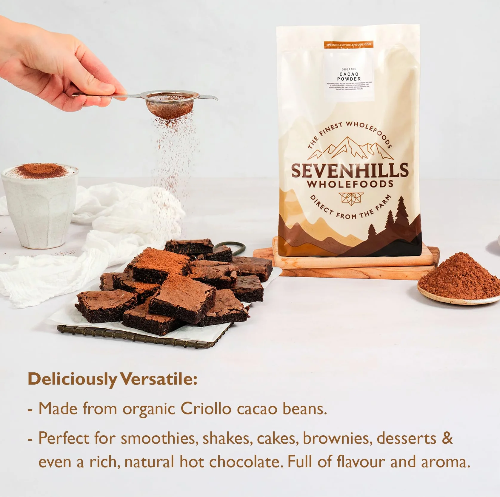 Sevenhills Wholefoods Organiczne Kakao W Proszku 1.8kg