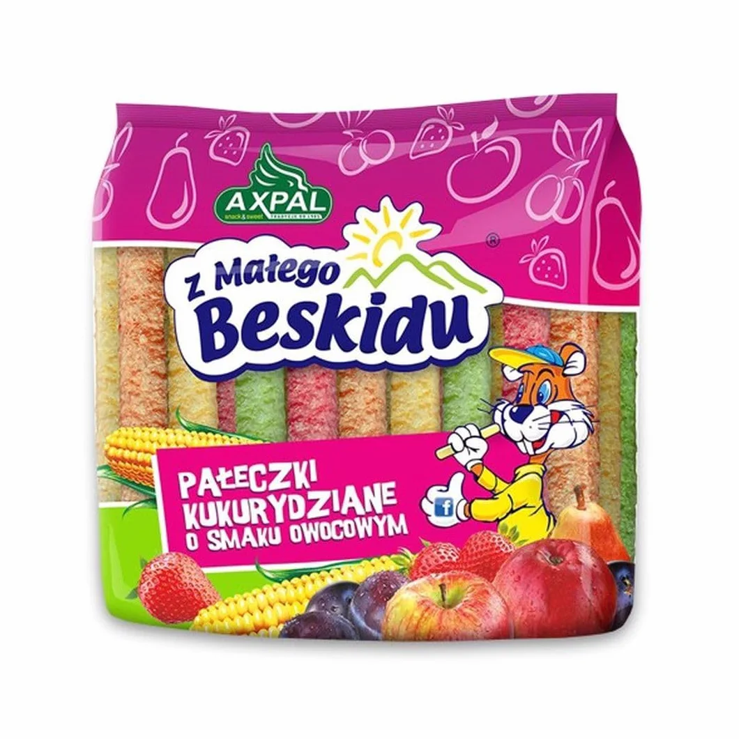 AXPAL Paleczki Kukurydziane – kijki kukurydzy o smaku owocowym 60 g